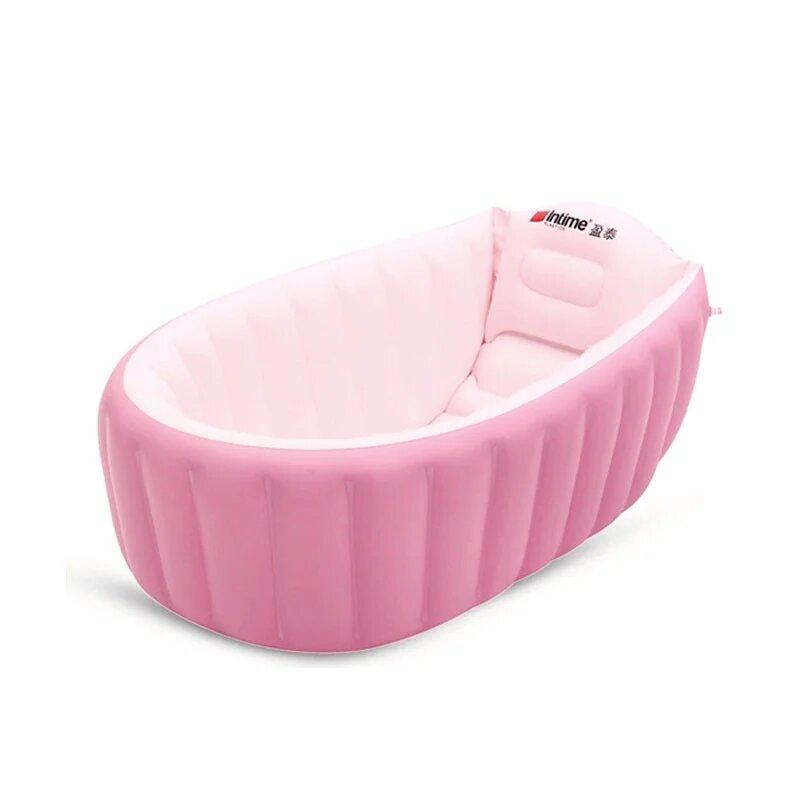 

Надувная ванночка детская с подушкой 98X65X28 см Intime Baby Bath Tub Розовый