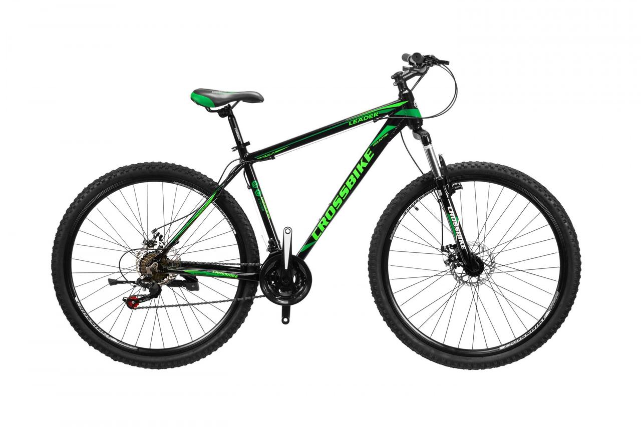 

Велосипед мужской CROSSBIKE LEADER 27.5" 17" 2021 черно зеленый