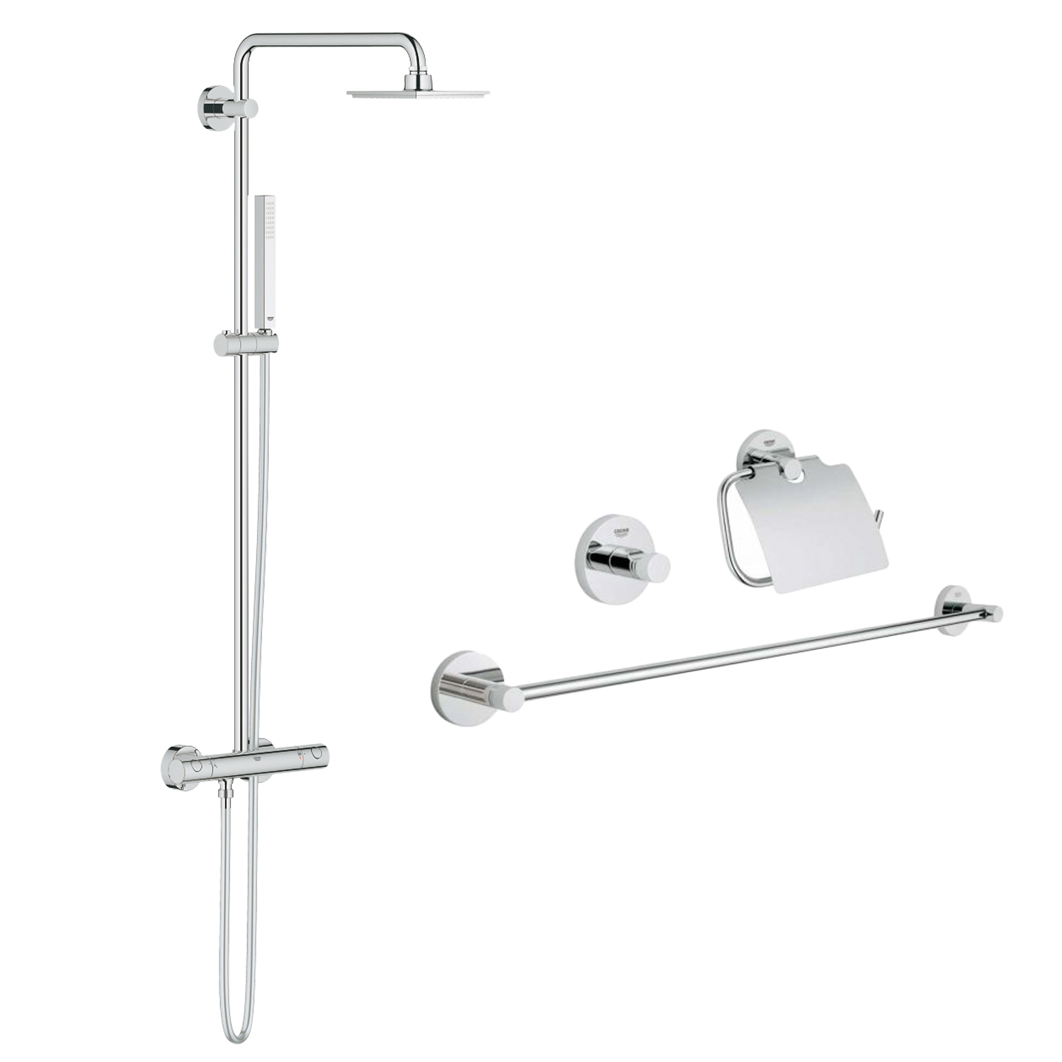 

Комплект Grohe душевая система Euphoria 27932000 + набор аксессуаров Essentials 40775001