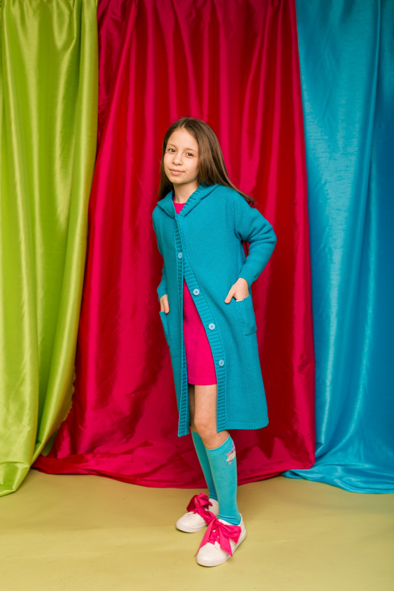 

Кардиган бирюзовый 146-152 см (11-12 лет)
