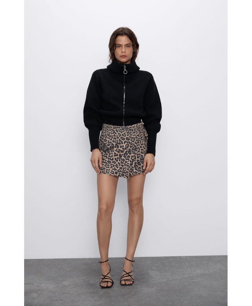 

Шорти-спідниця ZARA 36407 S Леопардовий принт