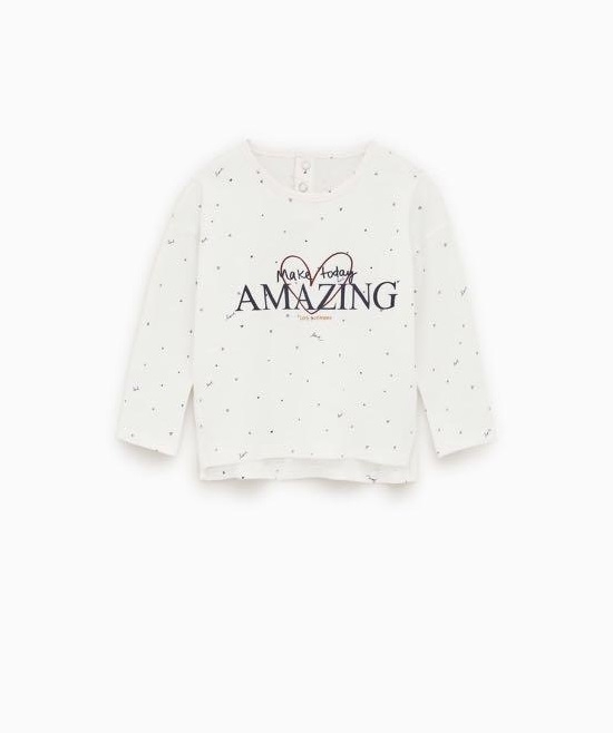 

Футболка з довгими рукавами ZARA 36204 80 см Білий
