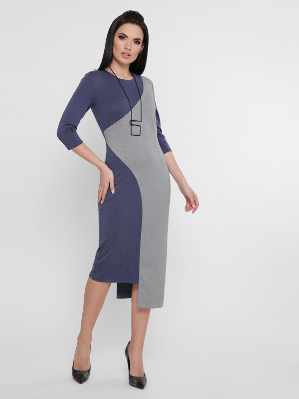 Акція на Платье Fashion Up Willow PL-1753A 48 Джинсовое с серым (2100000057610) від Rozetka UA
