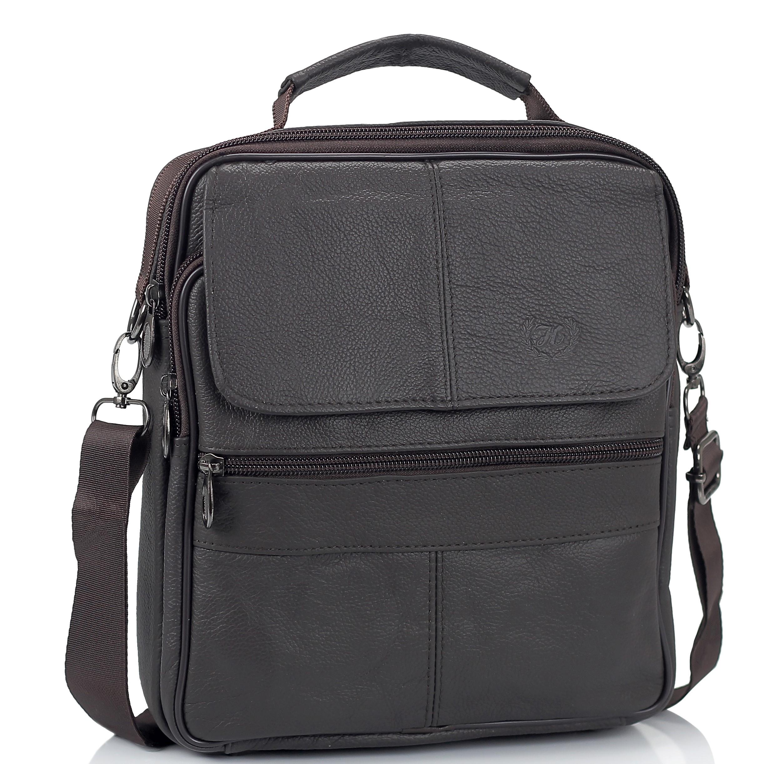 

Кожаный мужской мессенджер HD Leather NM24-110C