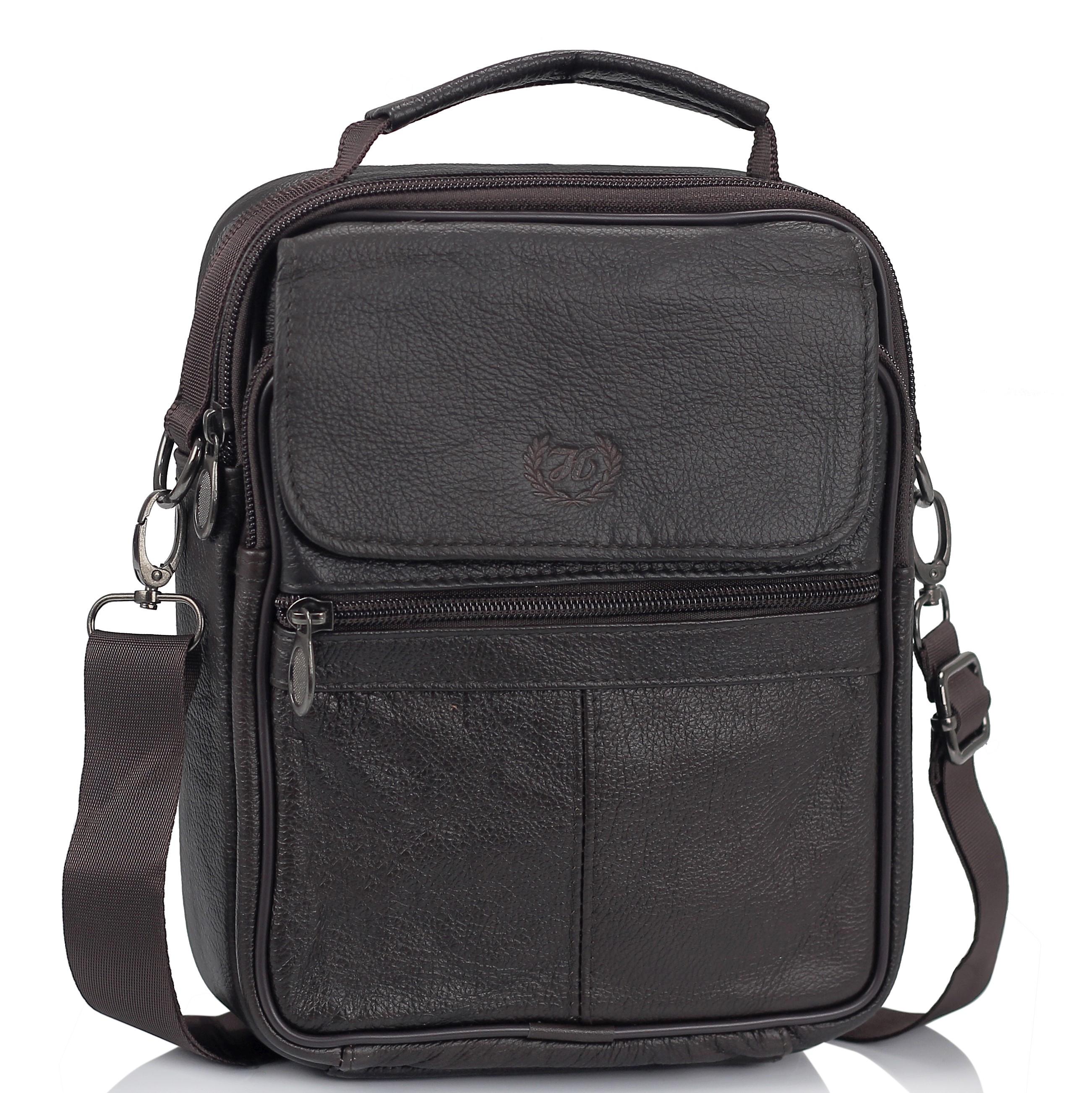 

Сумка через плечо коричневая HD Leather NM24-221C
