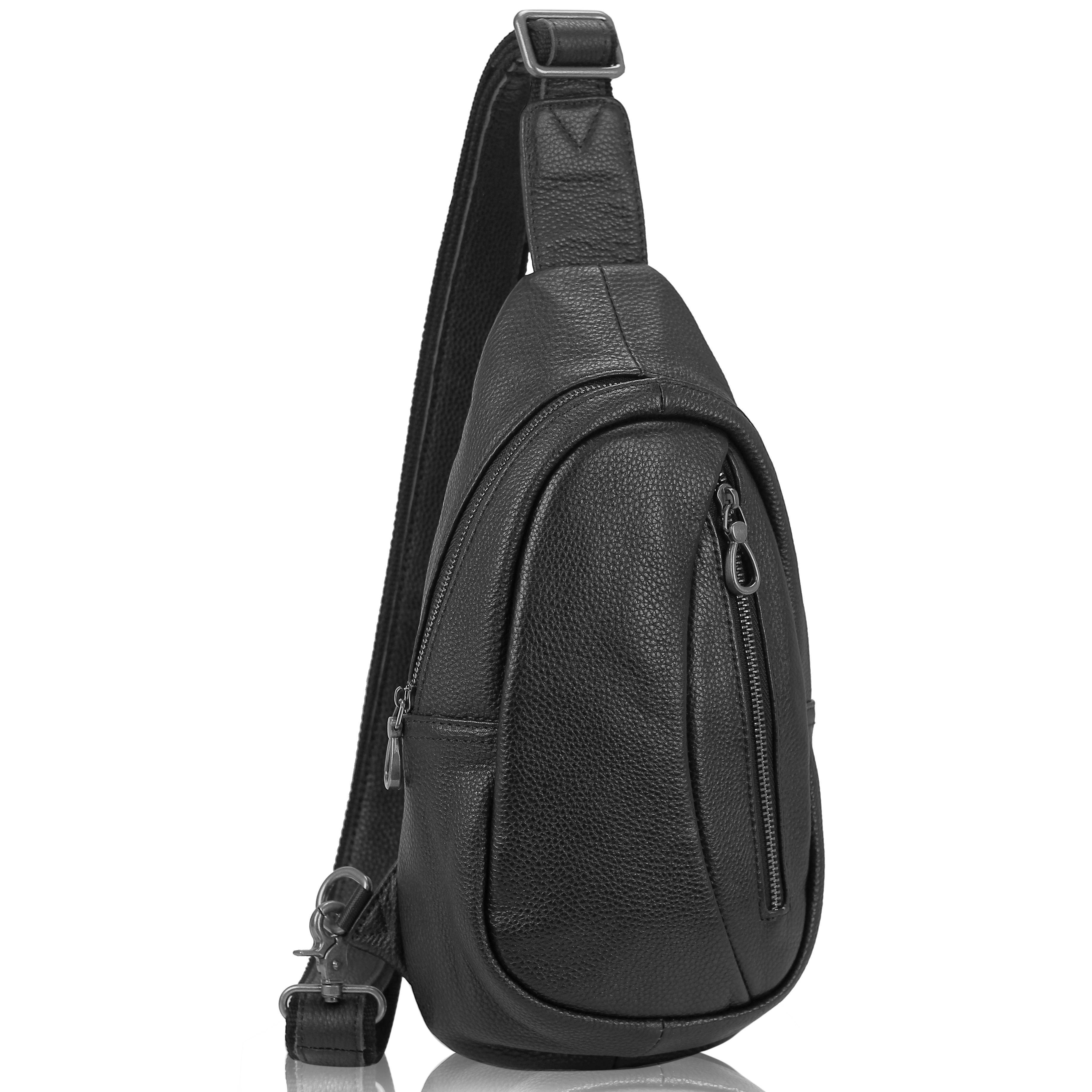 

Сумка-слинг черная мужская Tiding Bag 10030A