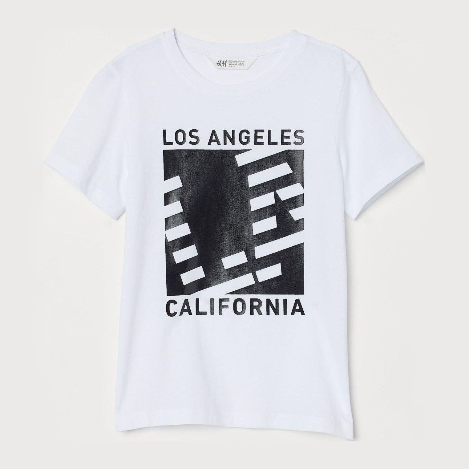 

Футболка H&M 8145941-ADXR 158-164 см Белая в черная узор