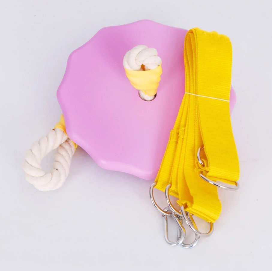 

Качеля детская из дерева тарзанка подвесная «ЭЛИТ», детский подарок с фирменным ранцем Among Us, роза (10869)