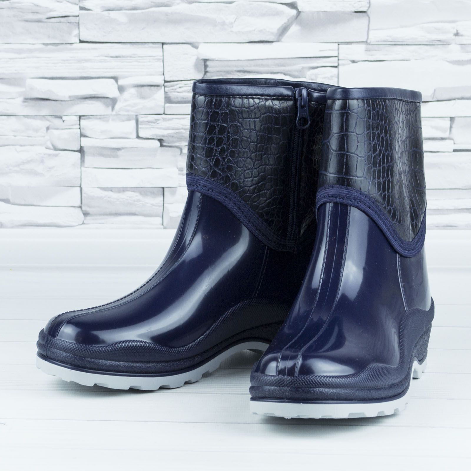 

Полусапожки ботинки резиновые W-shoes 111-b утепленные непромокаемые синие 37р (23,5 см) b-608