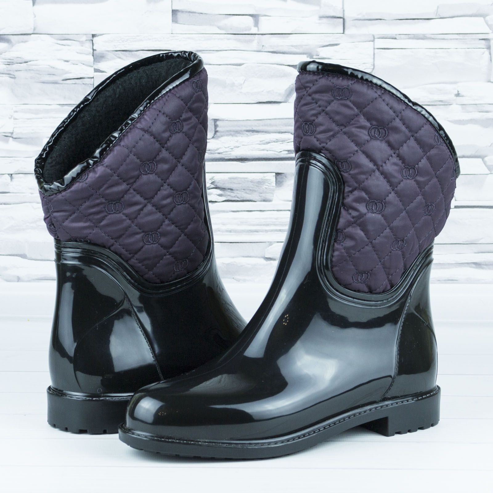 

Сапоги резиновые женские W-shoes 110-b силиконовые черные на флисе 36р (22,5 см) b-606