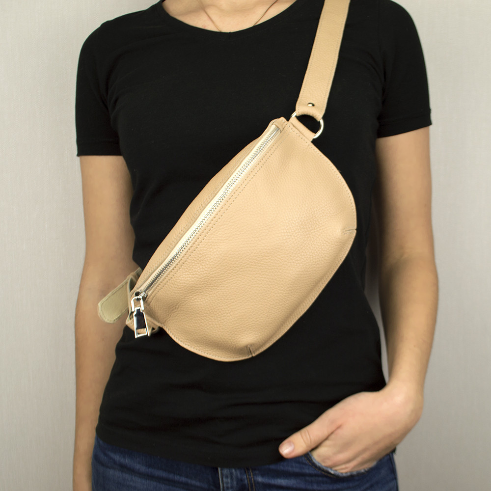 

Бананка кожаная женская Tina 1011 Beige