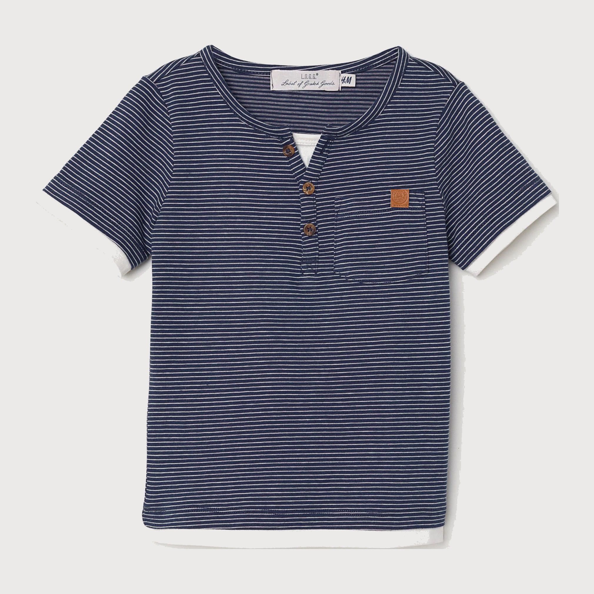 

Футболка H&M 6607567-AARY 122-128 см Синяя в белую полоску