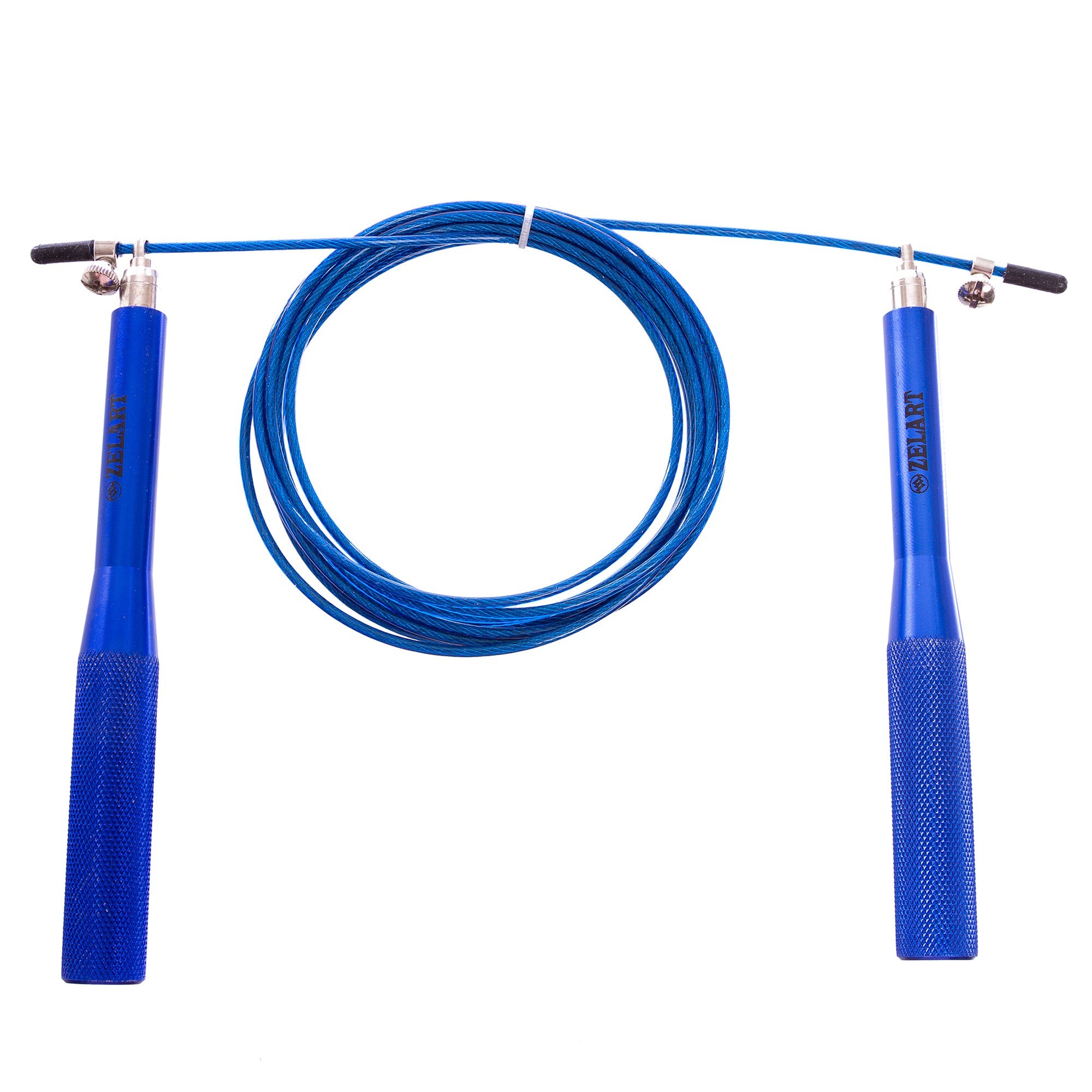 

Скакалка скоростная Zelart для кроссфита cо стальным тросом и алюминиевыми ручками, с подшипником, L - 2,75 м, D - 3 мм, синяя (FI-5100-2)