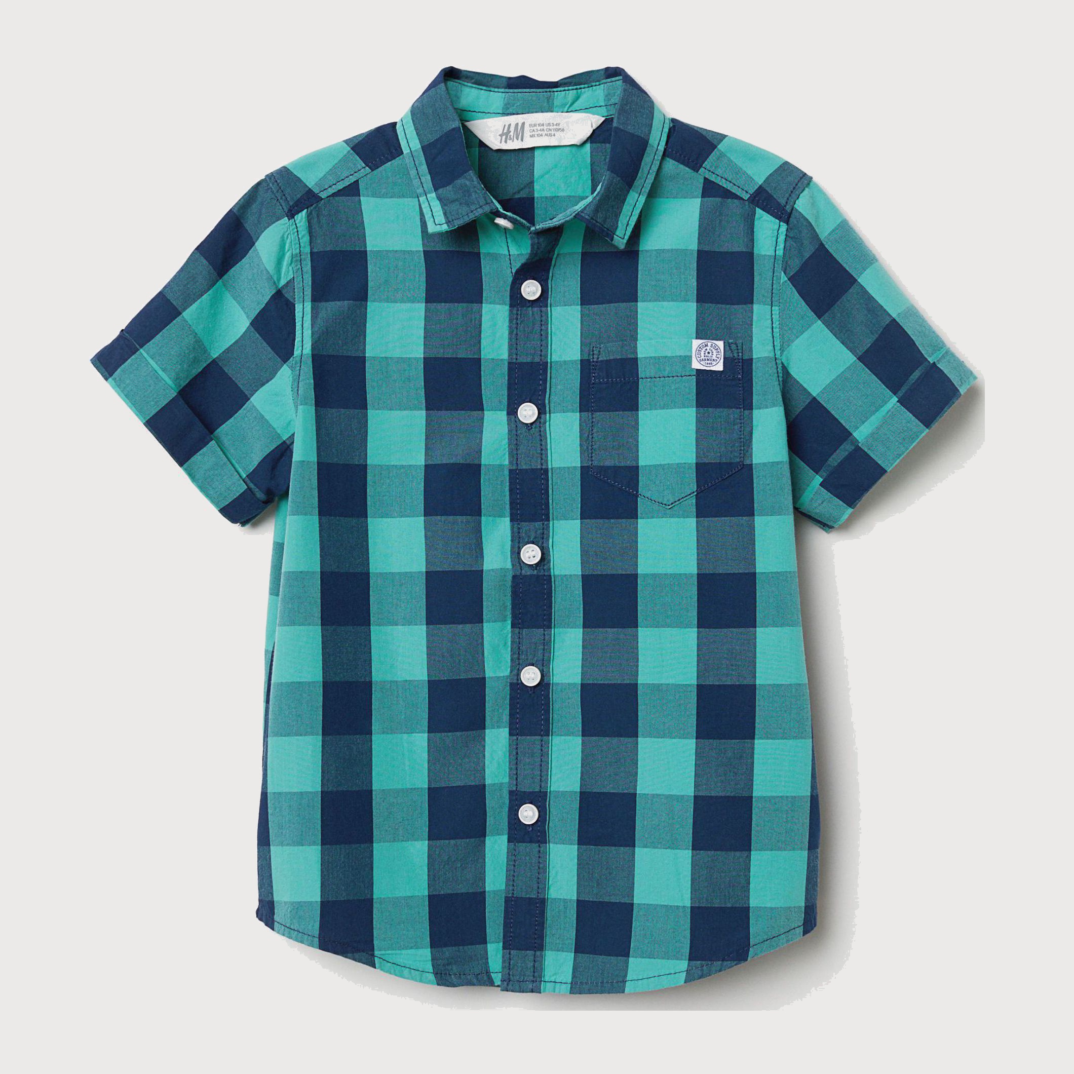 

Рубашка H&M 6405268-ADYR 98 см Зеленый/Синий в клетку