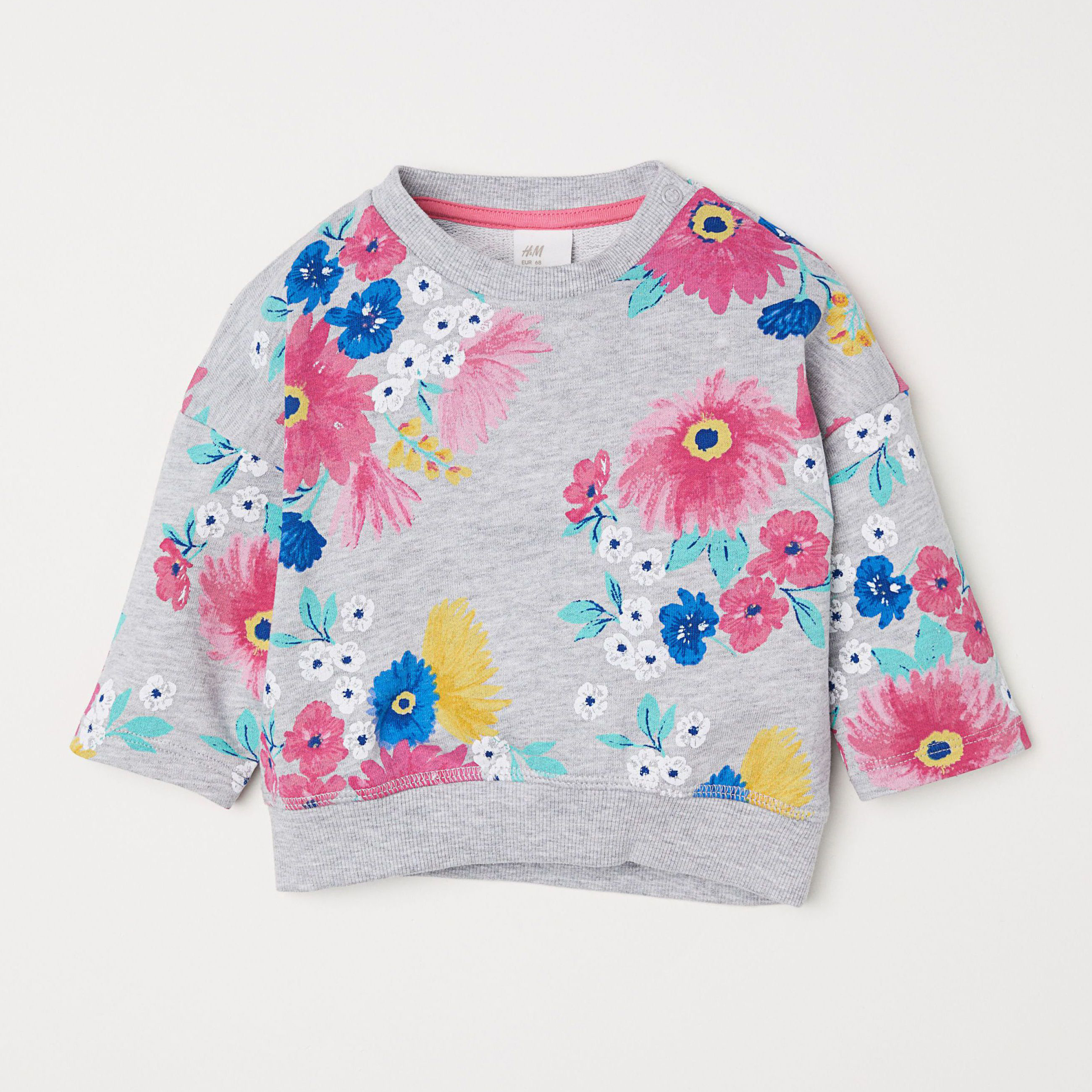 

Свитшот H&M 6333438-ABBT 98 см Серый в цветные узоры