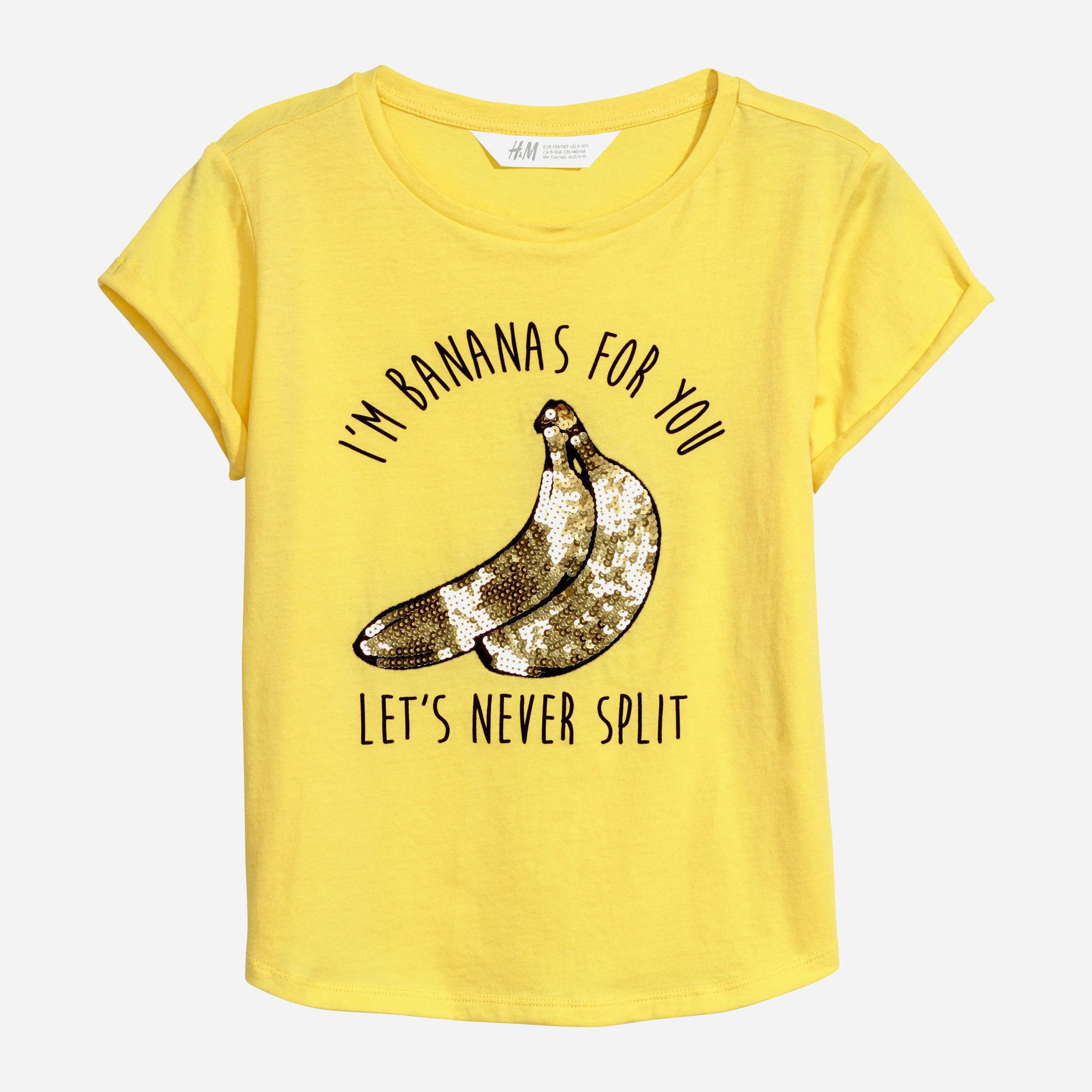 

Футболка H&M 5974717-AARO 134-140 см Желтая с принтом