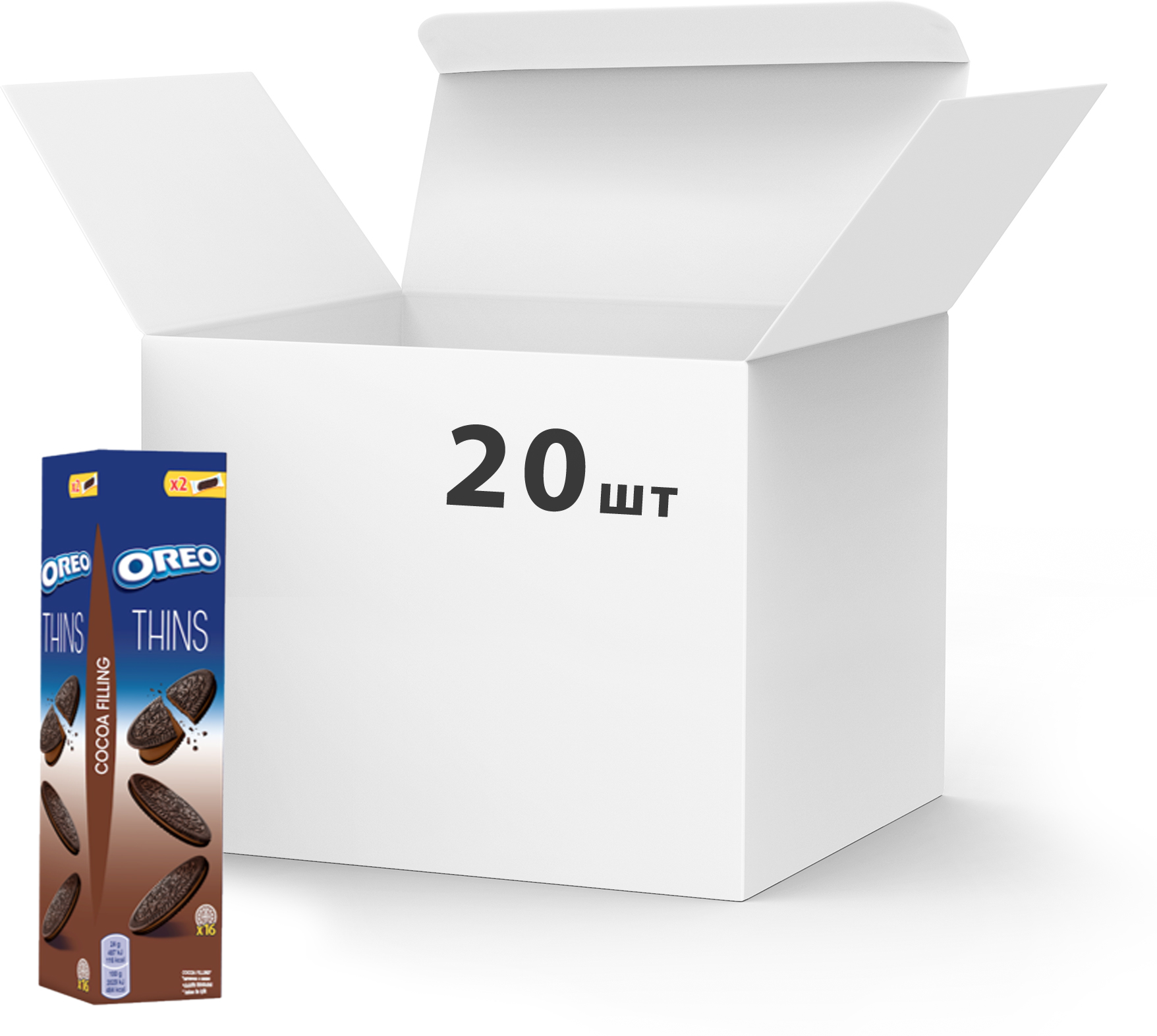 Акція на Упаковка печенья Oreo тонкого с какао и кремовой начинкой из какао 96 г х 20 шт (7622210627285) від Rozetka UA