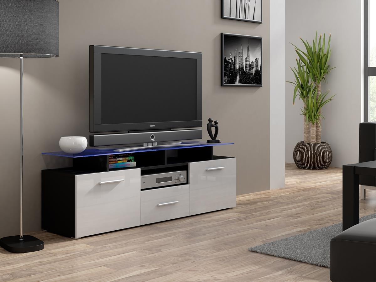 

Тумба под ТВ Evora Mini Cama Черный матовый + Белый глянец
