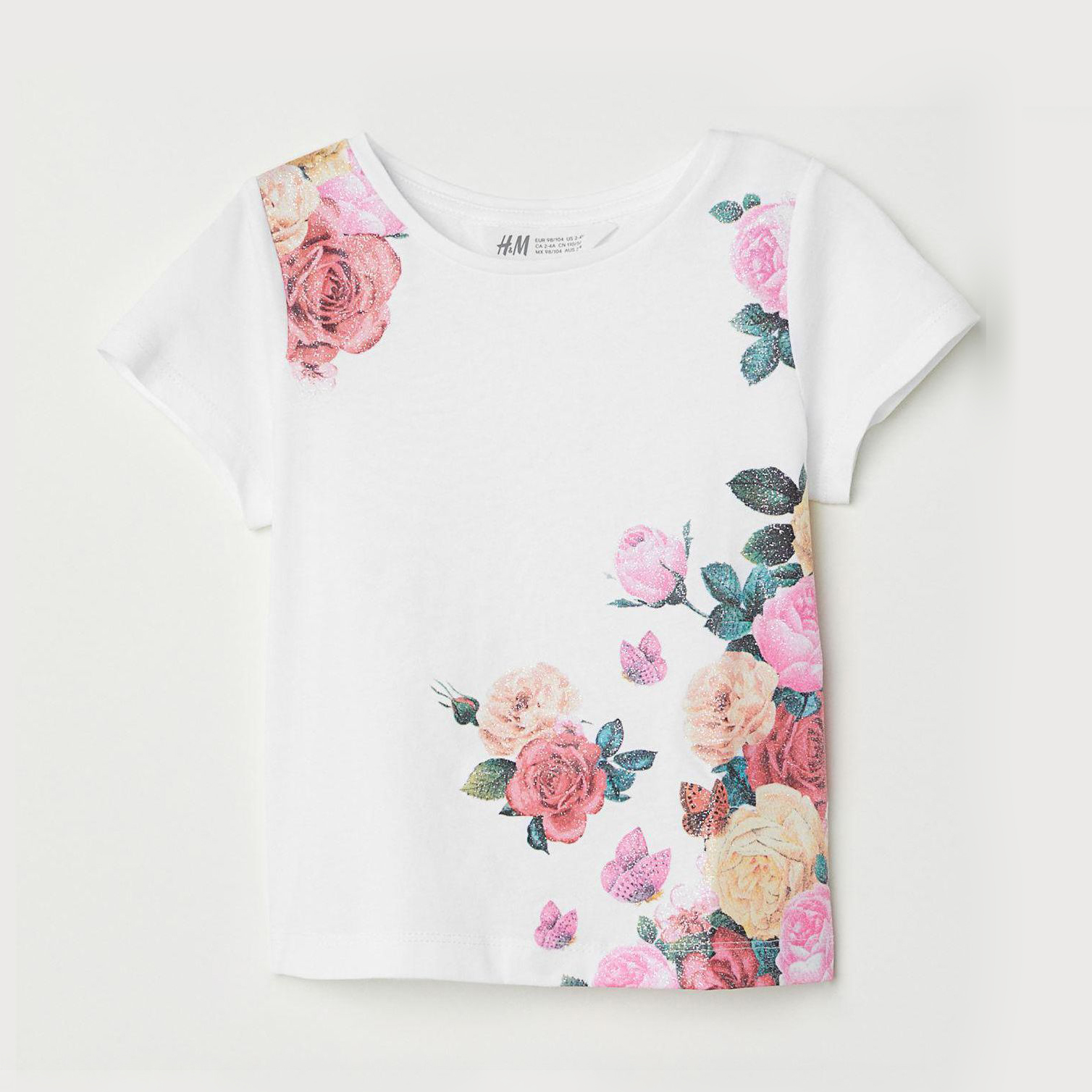 

Футболка H&M 5538757-AAPT 92 см Белая с принтом