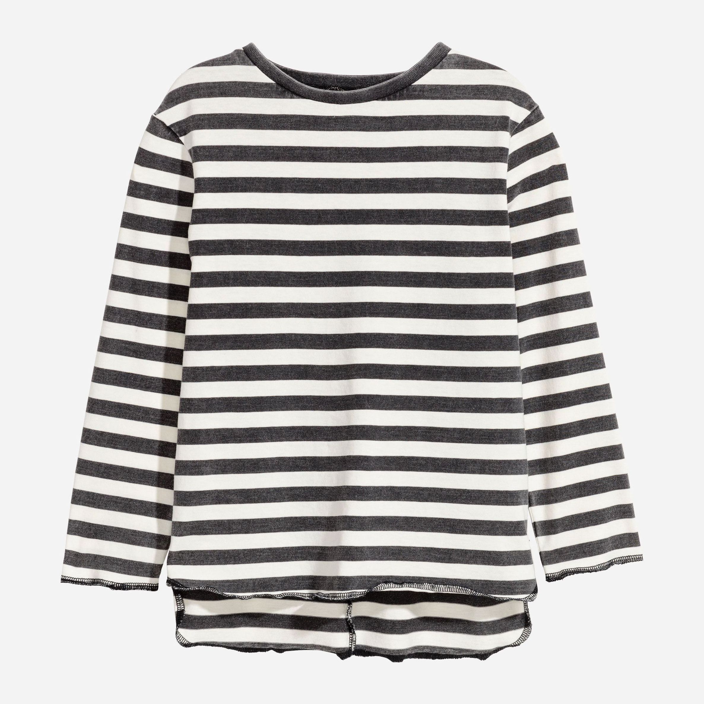 

Футболка с длинными рукавами H&M 5525356-AAMY 134-140 см Черный/Белый в полоску (DD3000001080763)