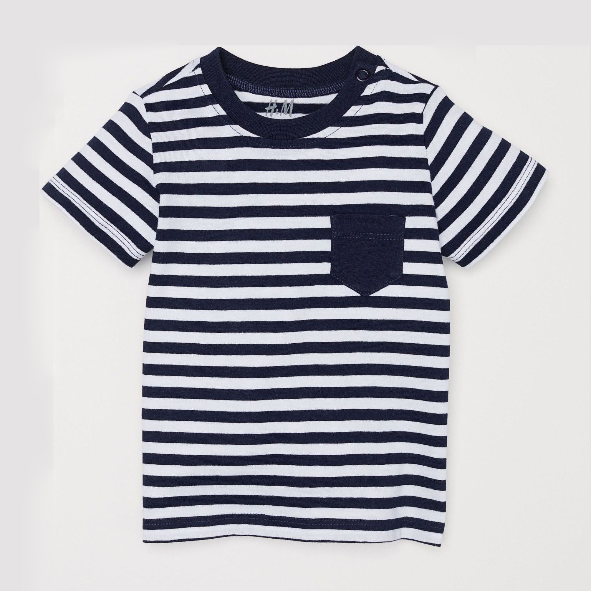 

Футболка H&M 4872757-ABFX 62 см Темно-синий/Белый