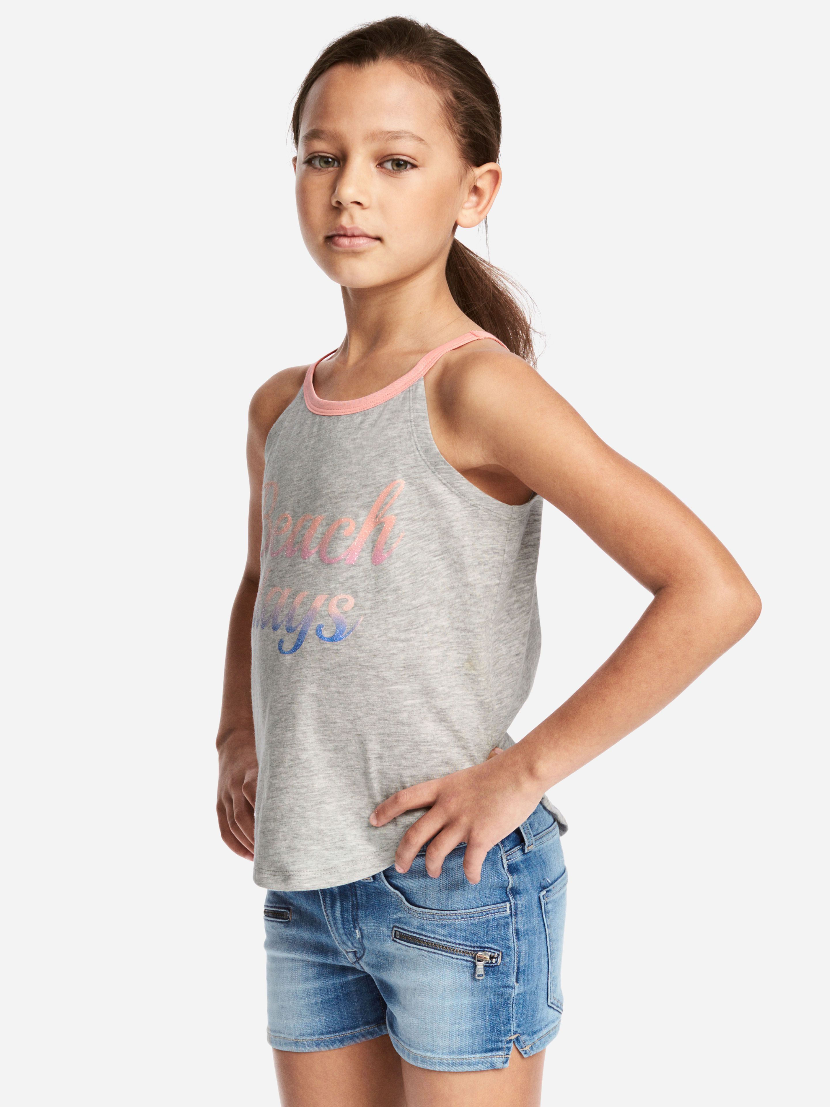 

Майка H&M 4738055-ACGK 146-152 см Серая с розовым