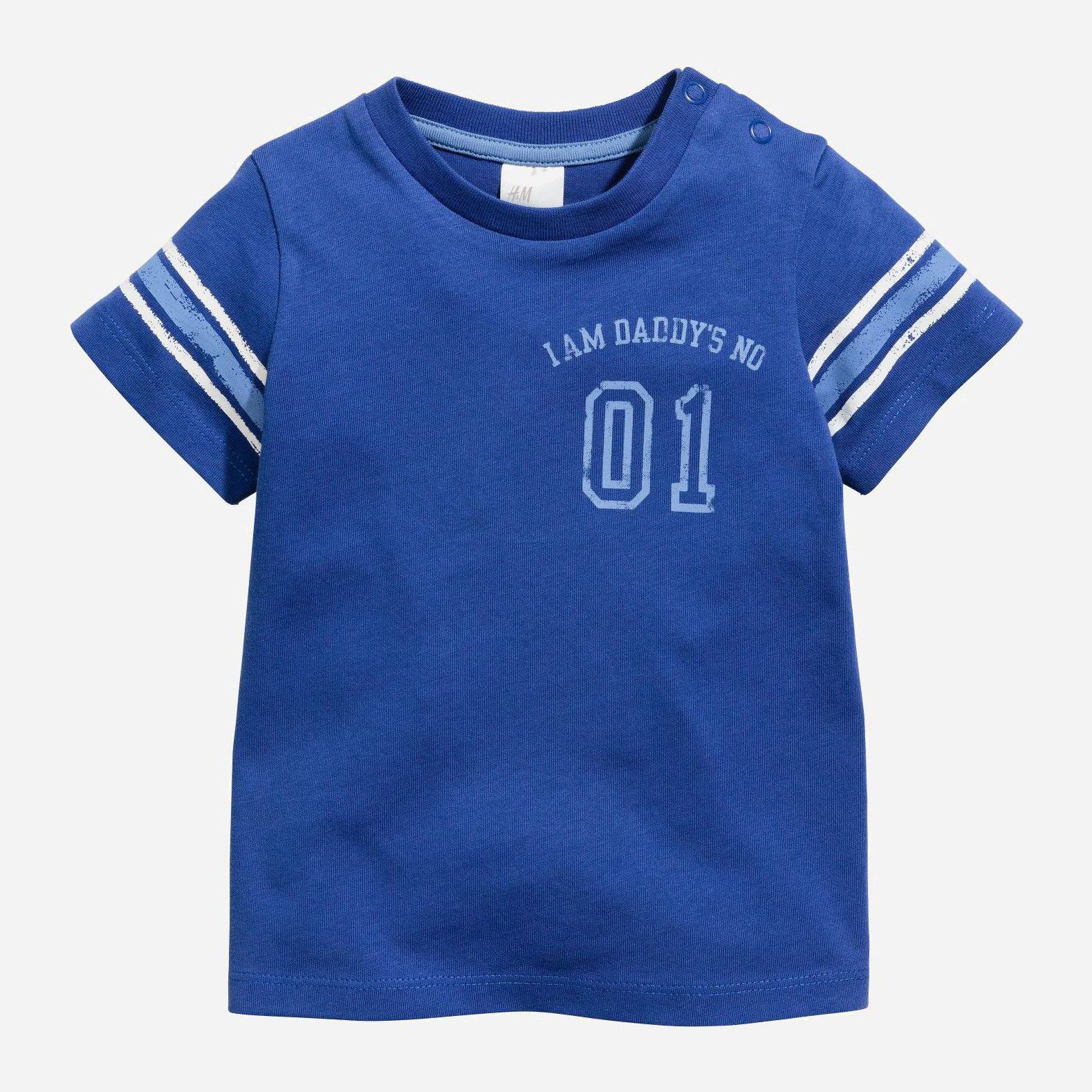 

Футболка H&M 4688265-AAPR 68 см Синяя с принтом