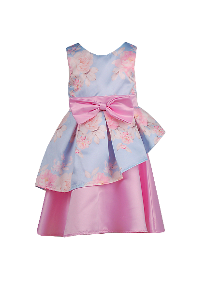 

Детское платье с необычной баской 3 года (98 см) 3155-light blue светло розовый цвет