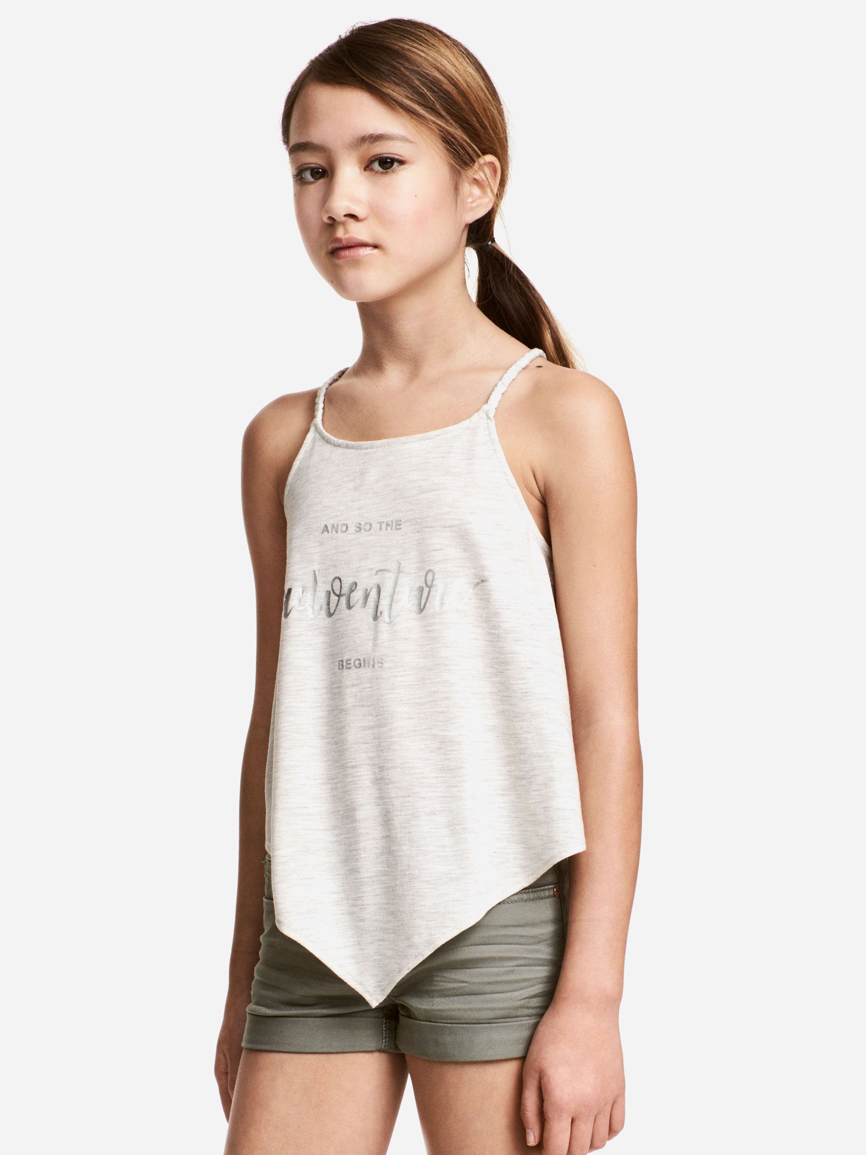 

Топ H&M 4643545-ABYS 170 см Серый с принтом Серебристый
