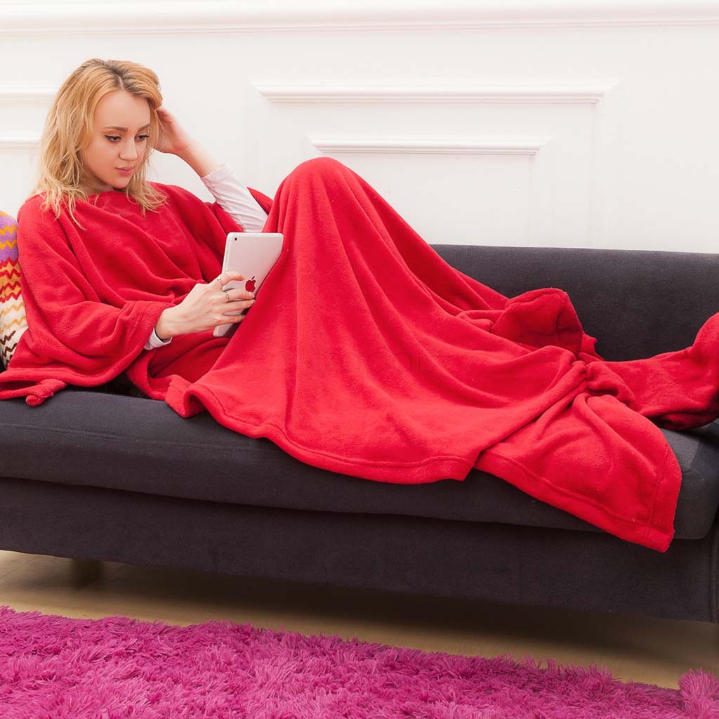 

Плед флисовый Snuggie Blanket Красный NT7