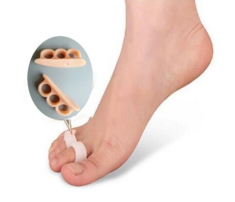 

Разгружающий гелевый вкладыш под пальцы стоп с тремя фиксирующими кольцами телесный Foot Care 2 шт