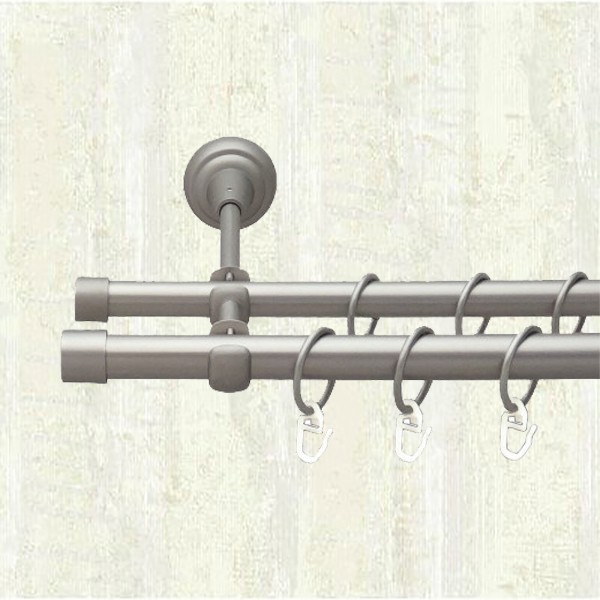 

Карниз металевий Orvit заглушка двохрядний 19/16 мм 300см сатин