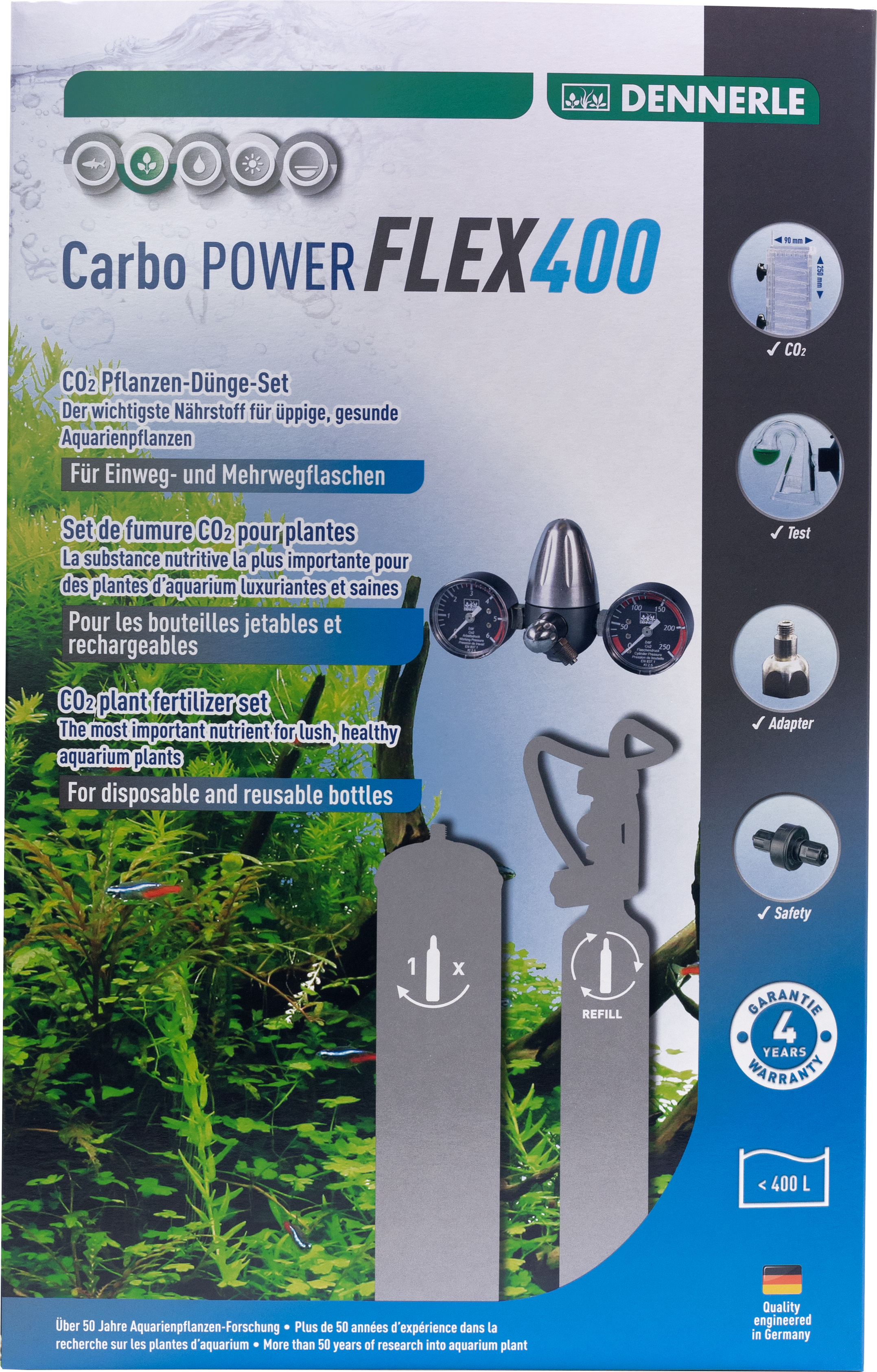 

Установка для удобрения аквариумных растений углекислым газом Dennerle Carbo POWER FLEX400