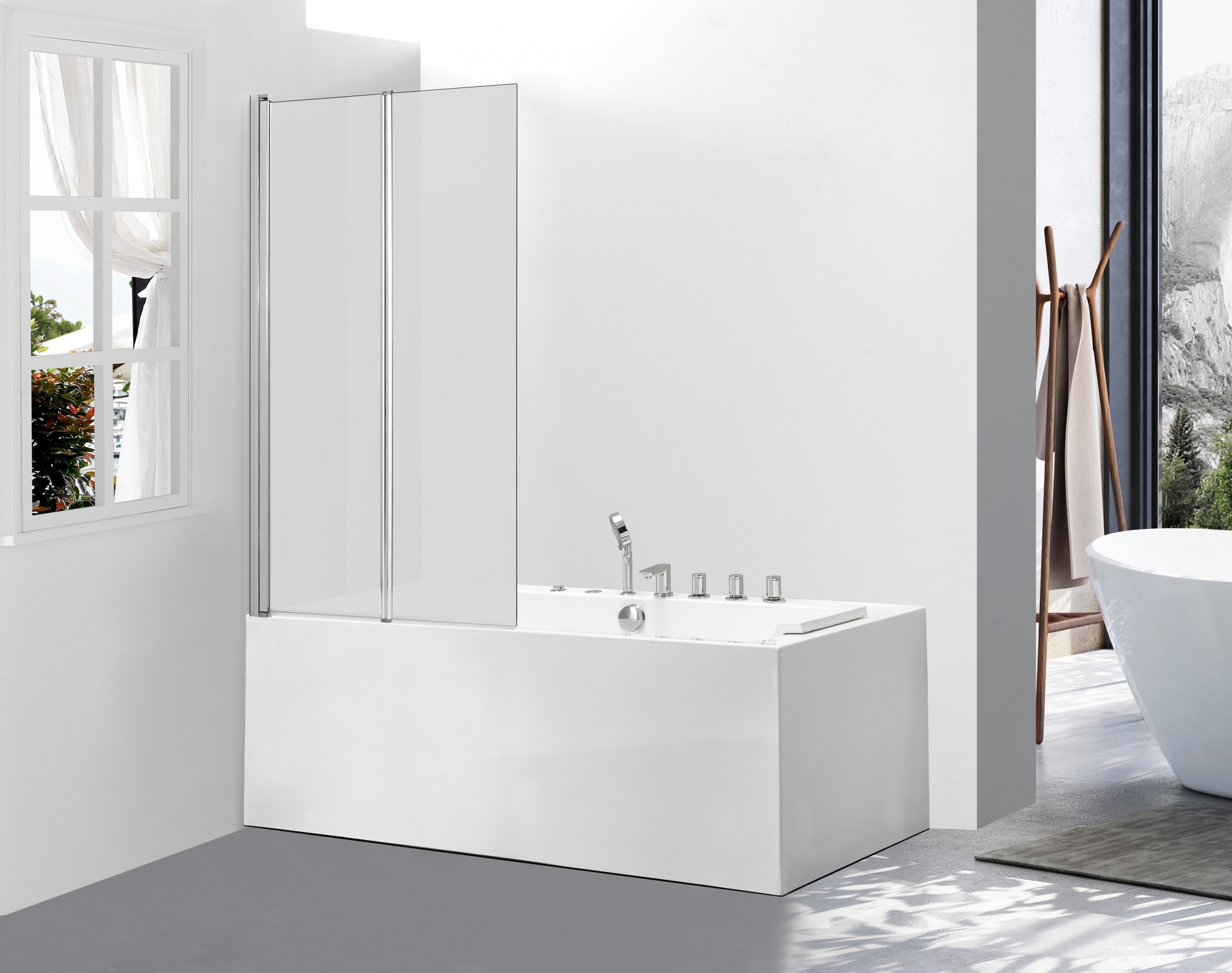 

Стеклянная шторка для ванны AVKO Glass 542-2 100x140 Frosted