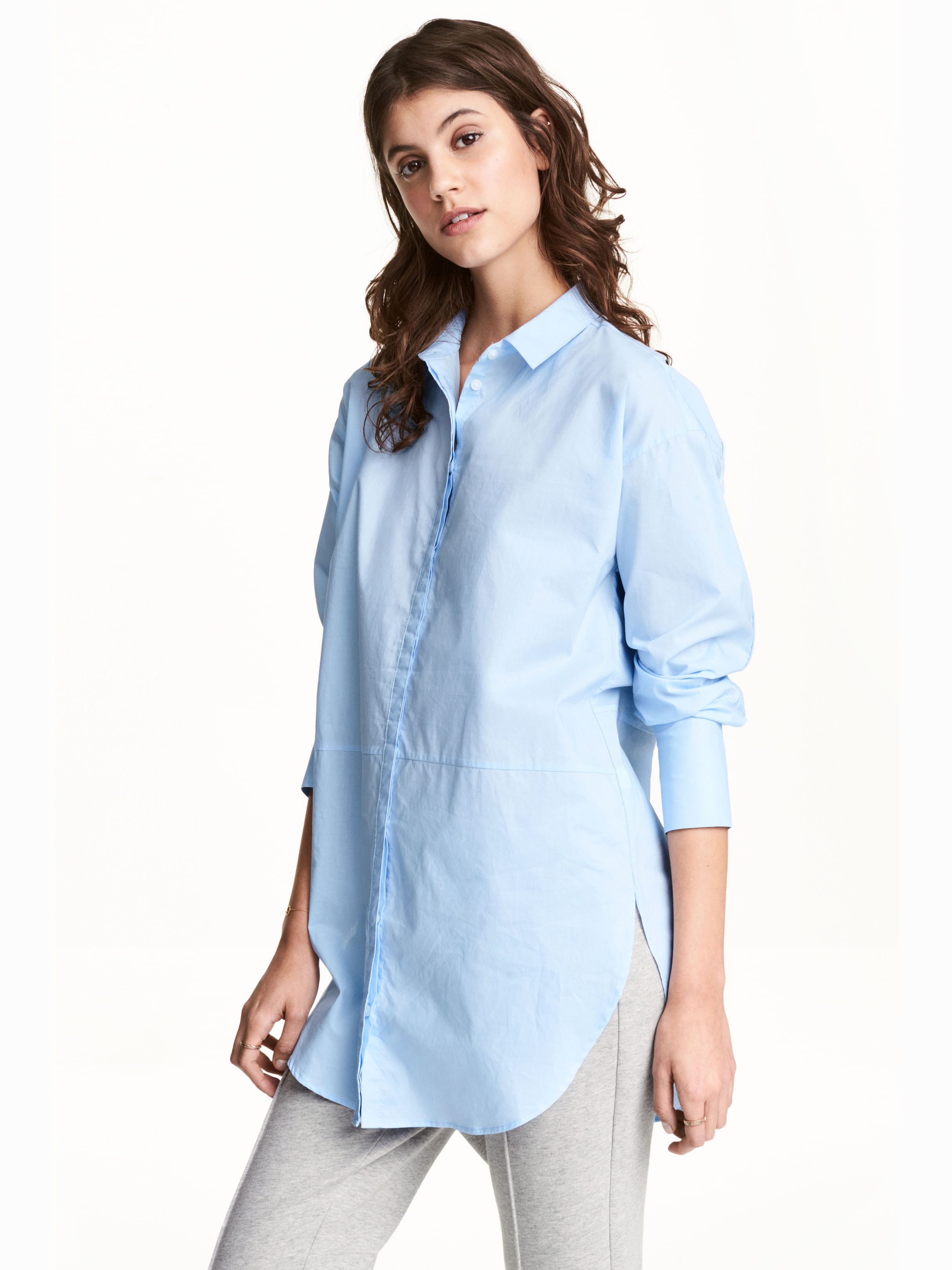 

Блузка H&M 4779155-ABHD 32 Голубая с белым
