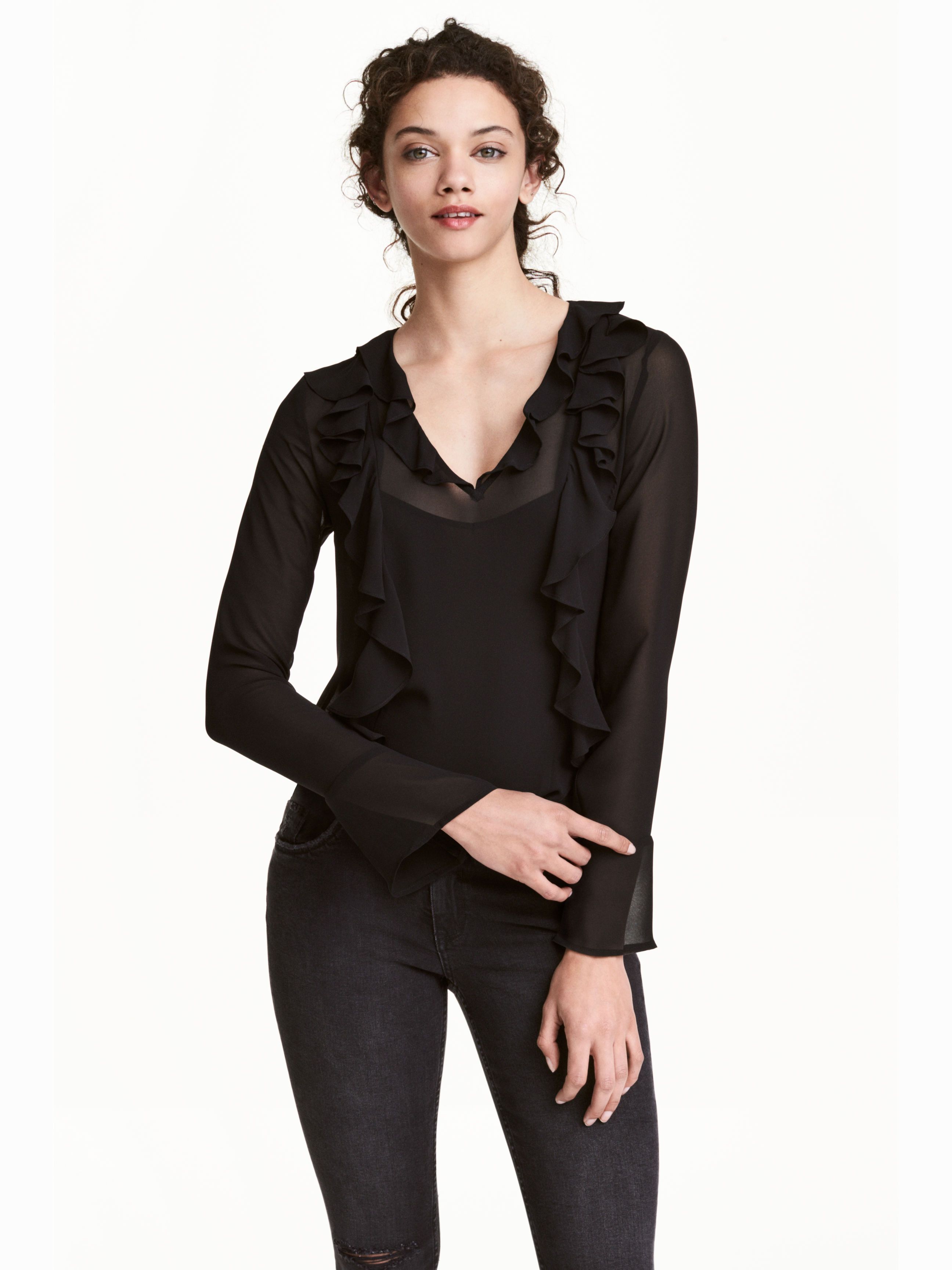 

Блузка H&M 4574465-AAAD 38 Черная