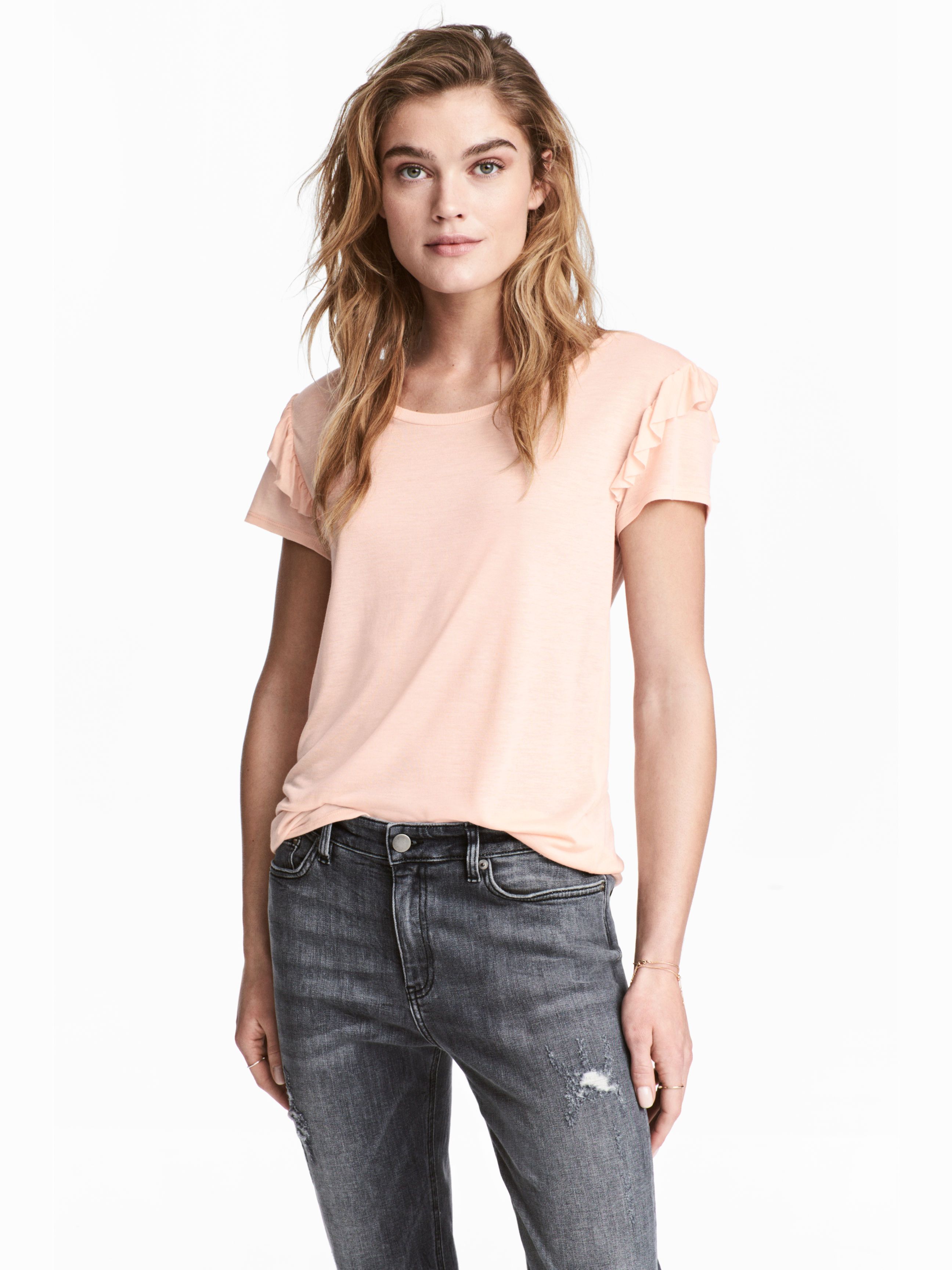 

Футболка H&M 5128075-ACUH S Бледно-розовая