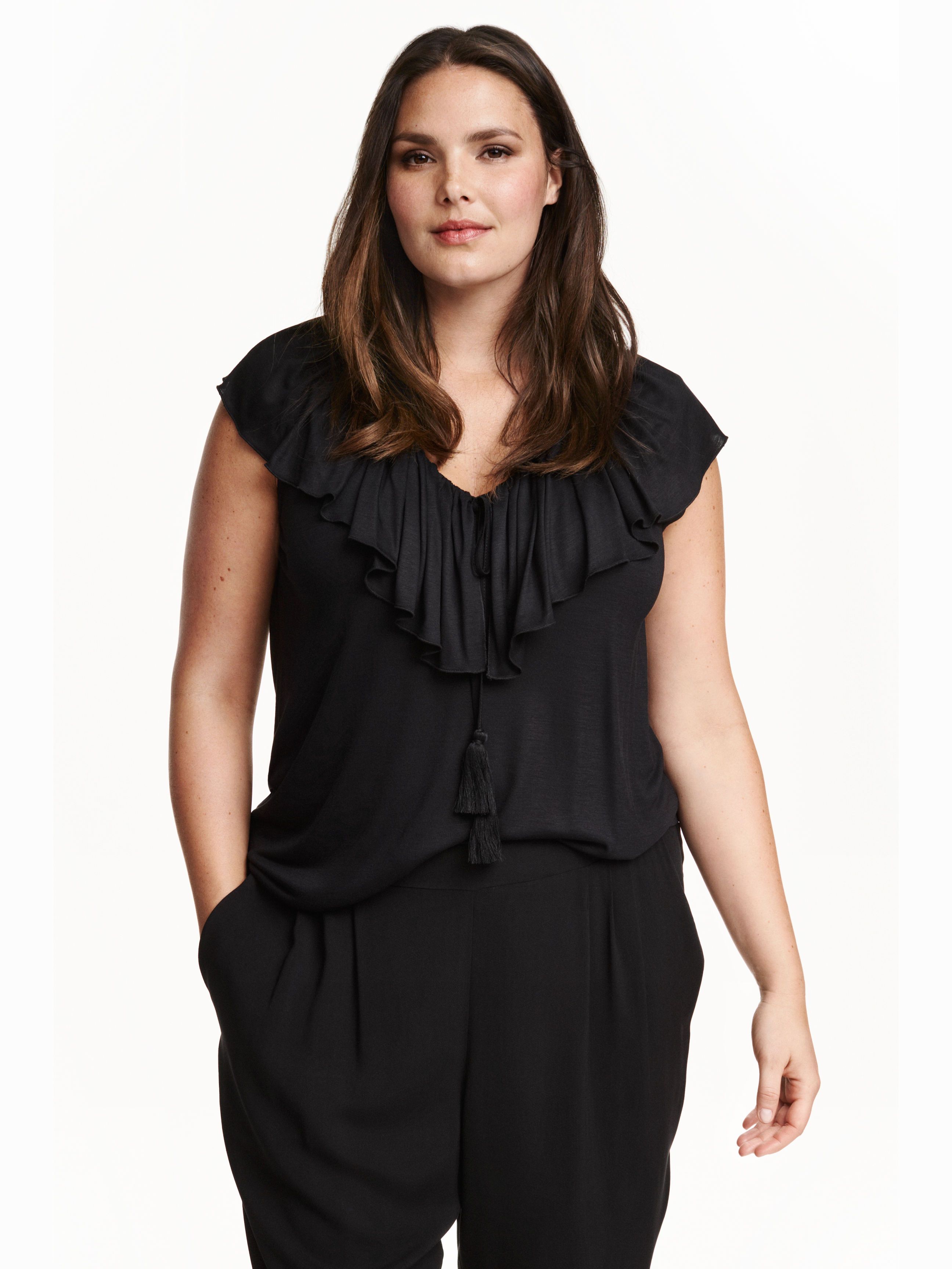 

Блузка H&M 4101883-AAAD 4XL Черная
