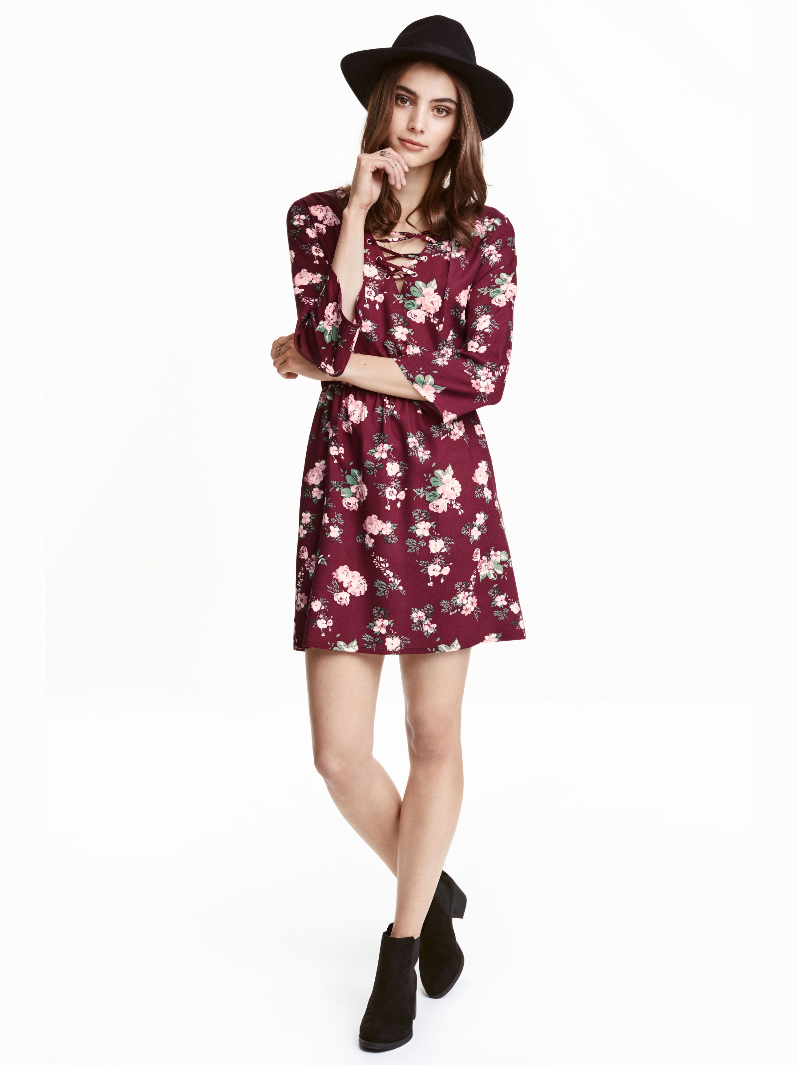 

Платье H&M 4064194-ABVN 34 Бордовое