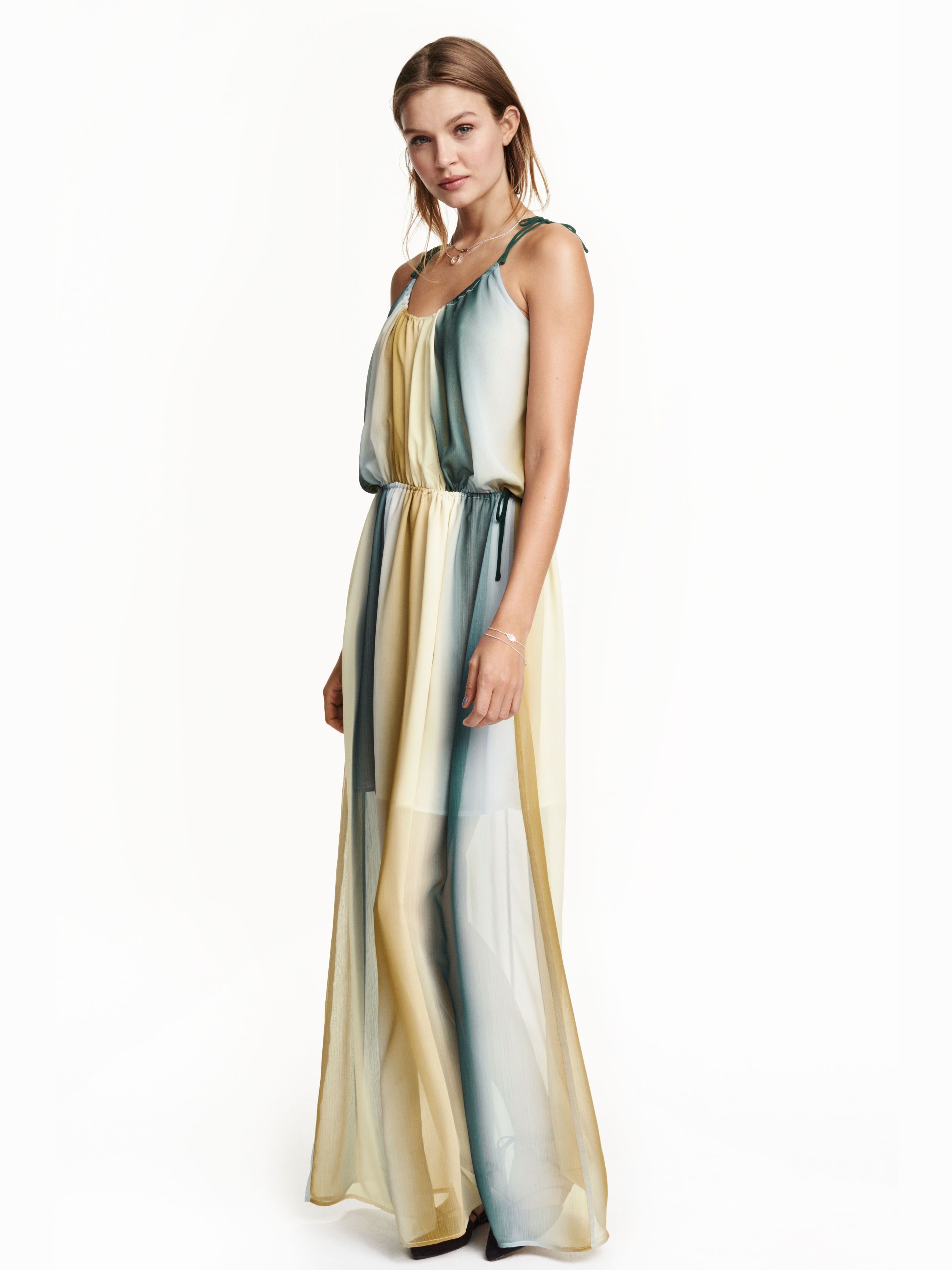 

Платье H&M 4035973-ADFG 38 Желтое с зеленым и голубым