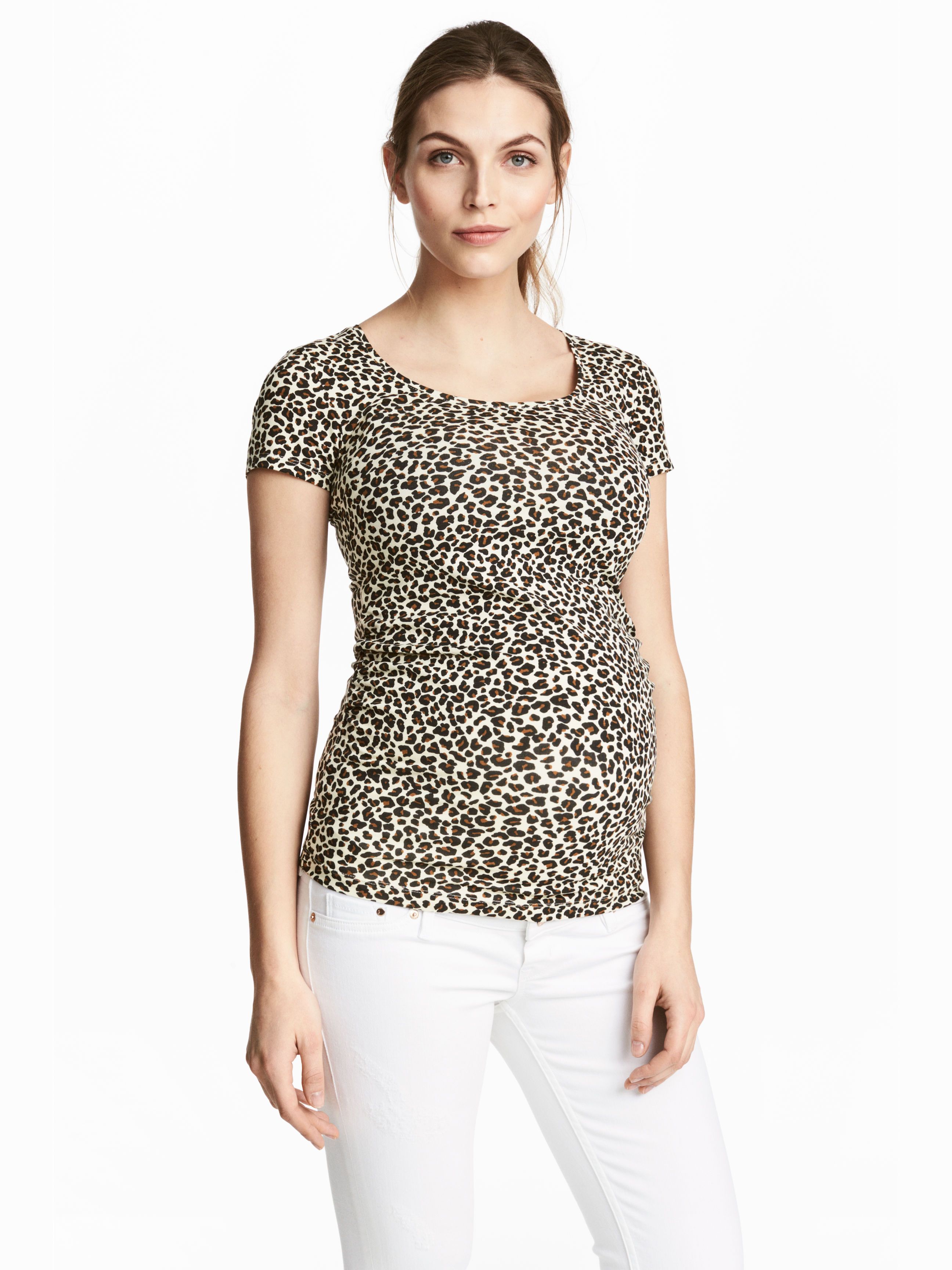 

Футболка для беременных H&M Mama 2491655-AAON L Леопардовая