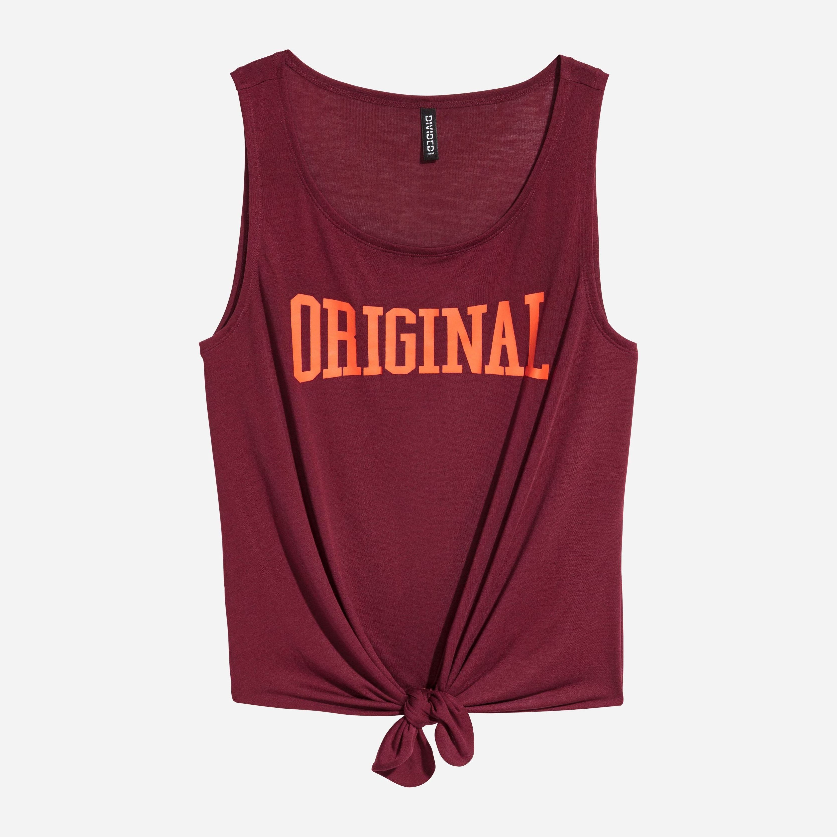 

Спортивная майка H&M 5485566-ABJG L Бордовая