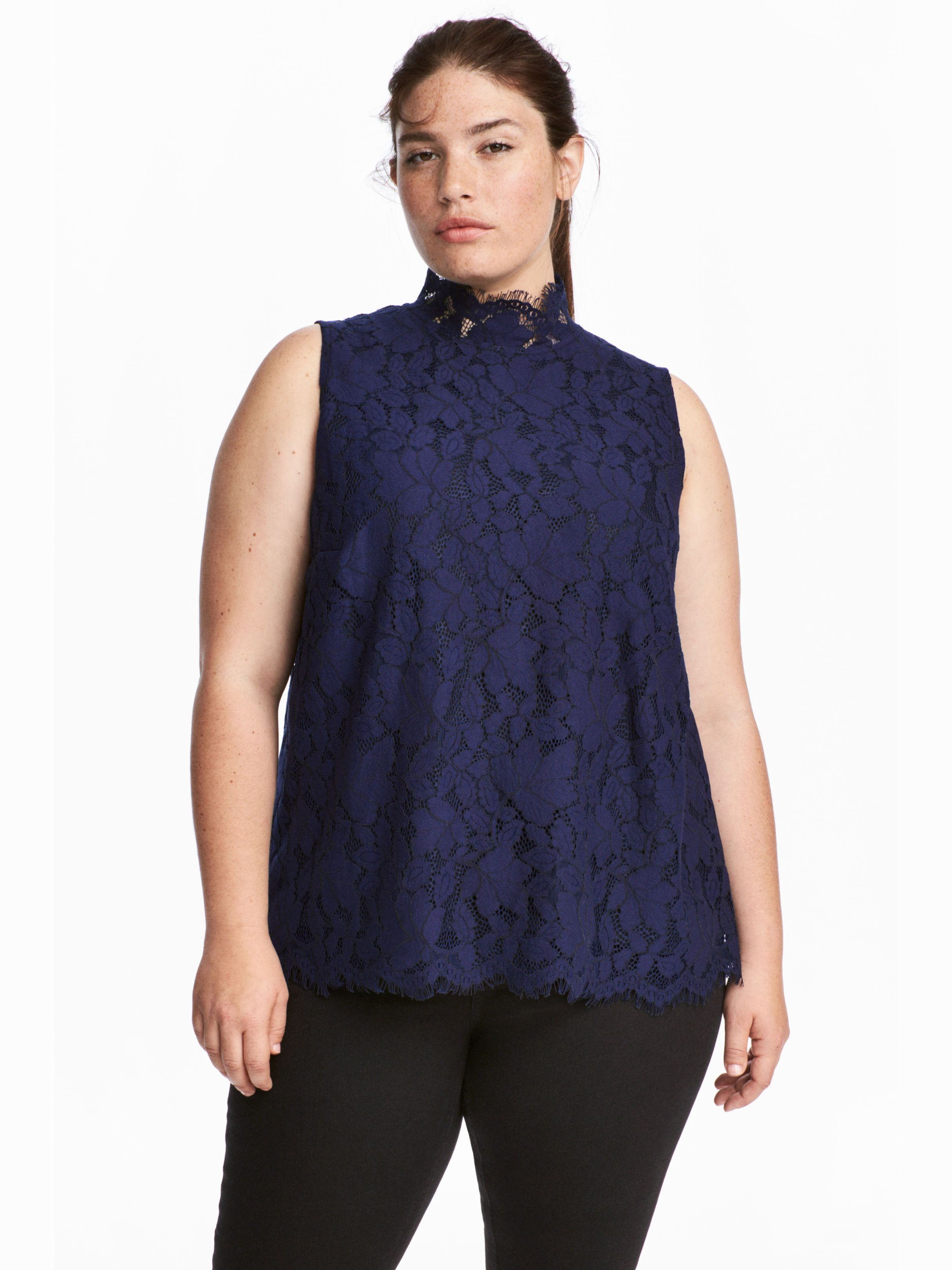 

Блузка H&M 5379076-AAQJ 2XL Темно-синяя