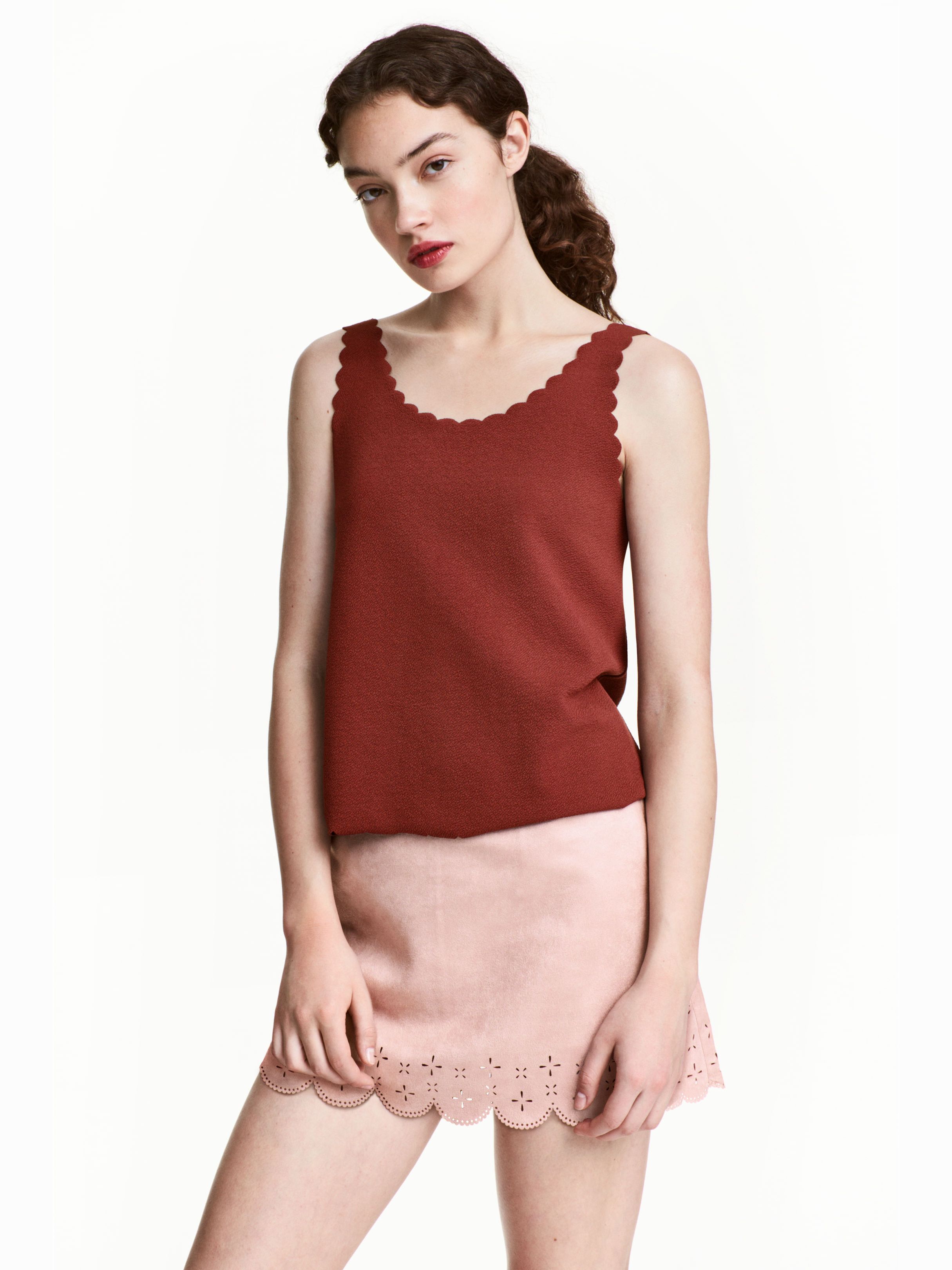 

Топ H&M 4096835-ACXR S Темно-красный