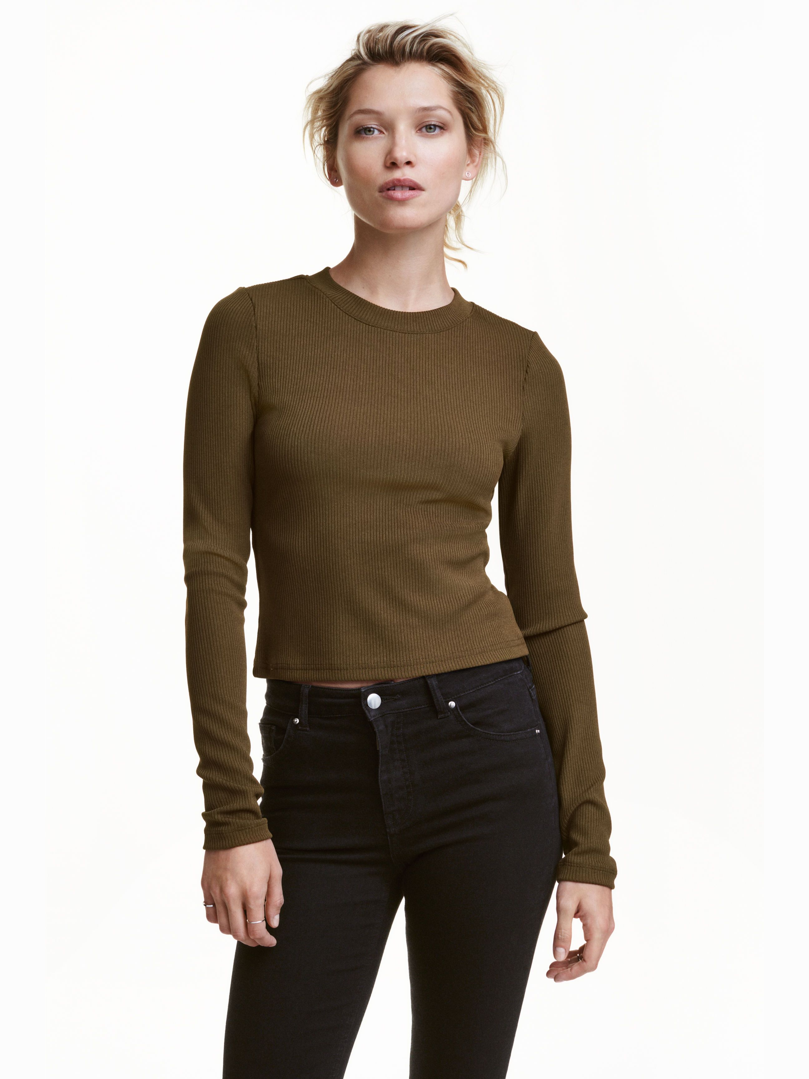 

Лонгслив H&M 4121314-ABTE XL Болотный