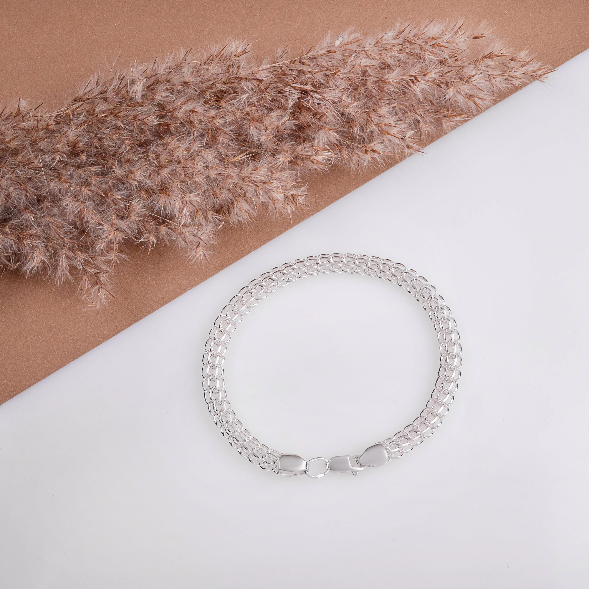 

Серебряный браслет Венеция, питон, американка 19,5 см 10,75 грамм арт. 206