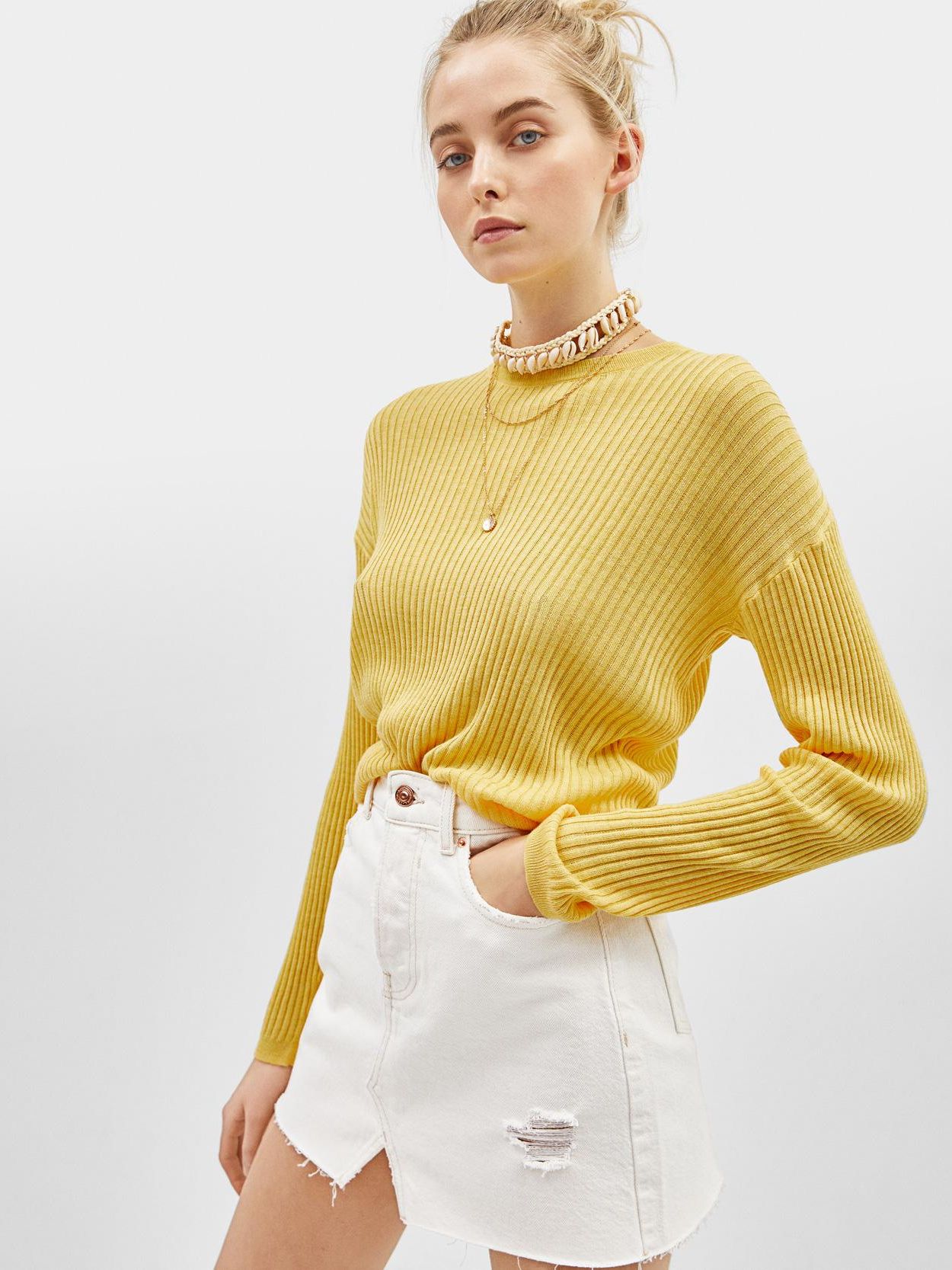 

Джемпер Bershka 2006/546/306-ACUU L Желтый