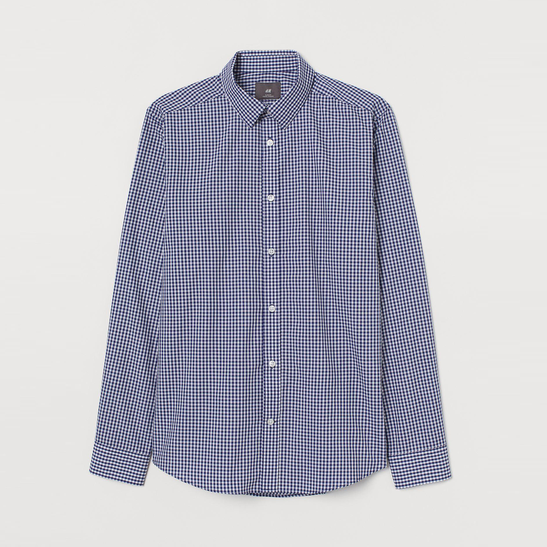 

Рубашка H&M 7817580-AAWC XS/S Синяя-белая в клетку