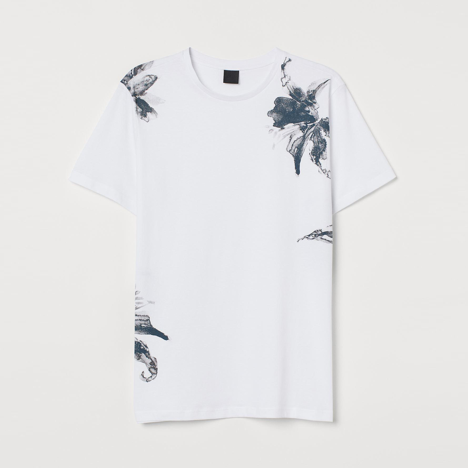 

Футболка H&M 6331621-ABDN XXL Белая с принтом синяя