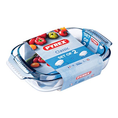

Набор форм для запекания PYREX CLASSIC, 2 предмета, стеклянная, прямоугольная. 35х23,30х19см